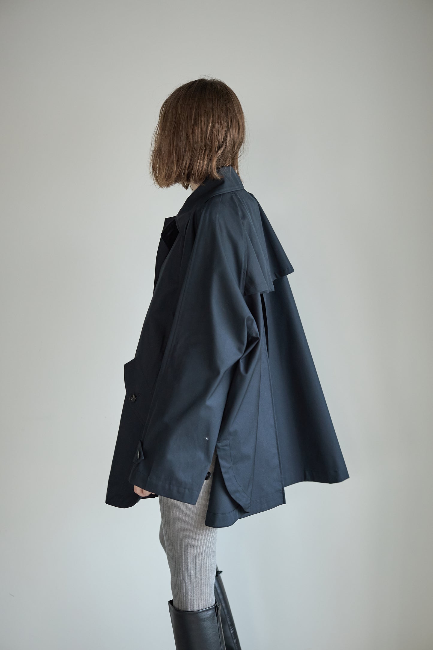 ケープトレンチコート【NAVY】
