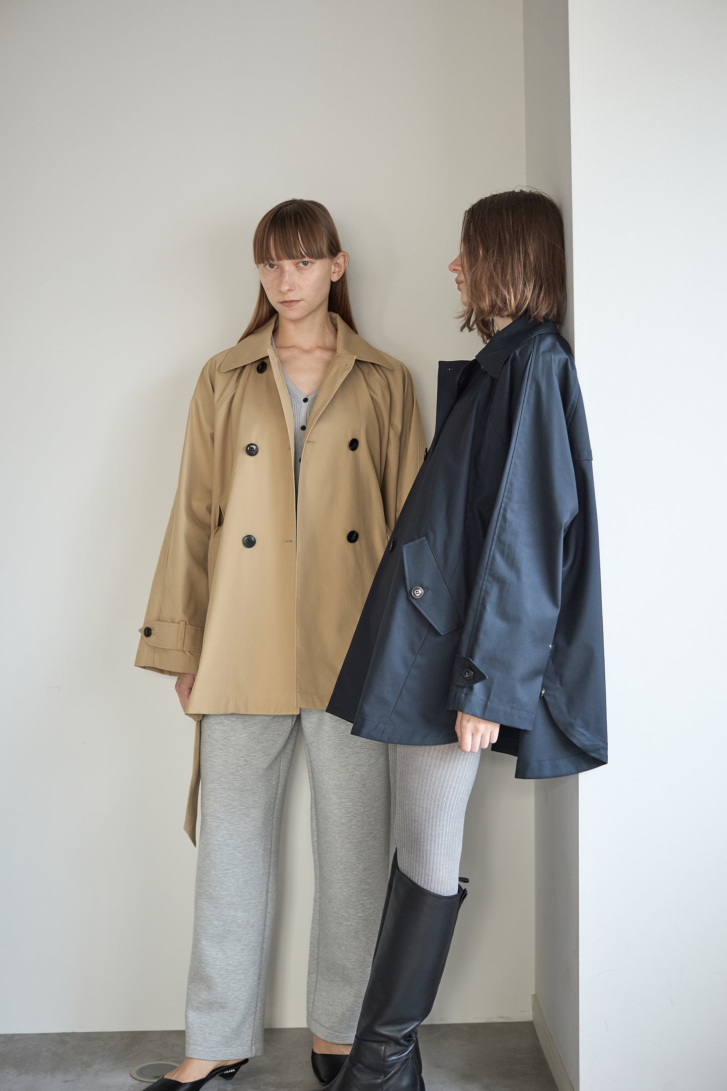 ケープトレンチコート【NAVY】