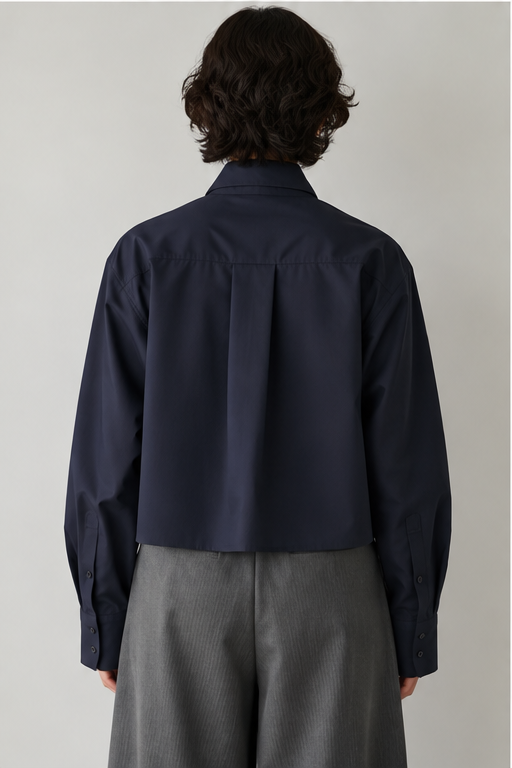スカーフカラーシャツ【NAVY】