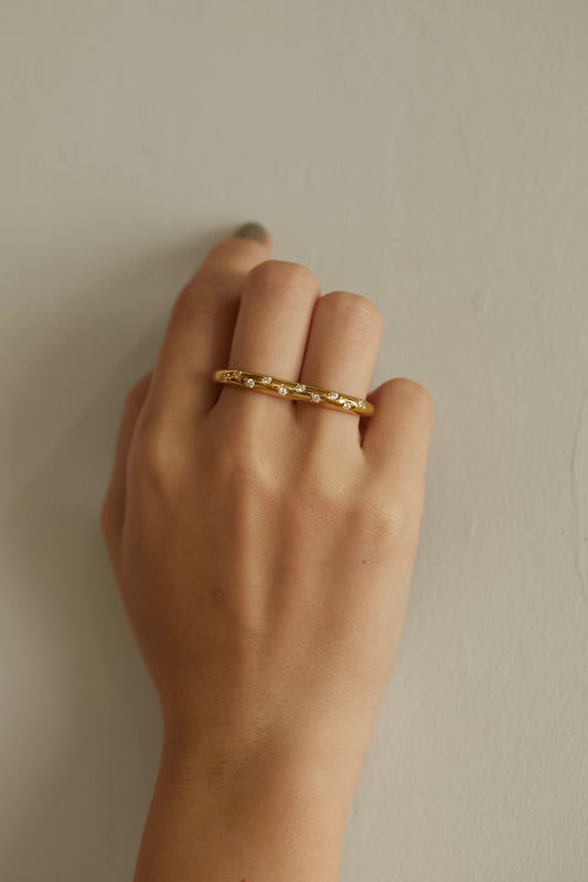 double finger ring crystal【GOLD】