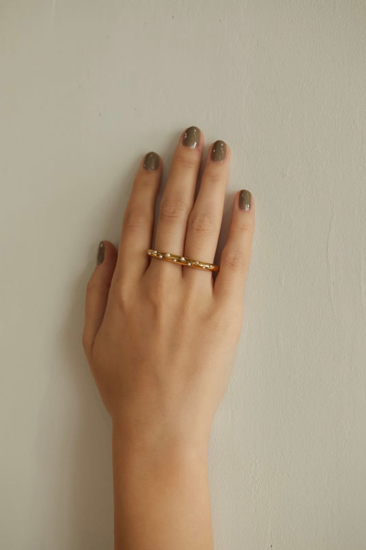 double finger ring pearl【GOLD】