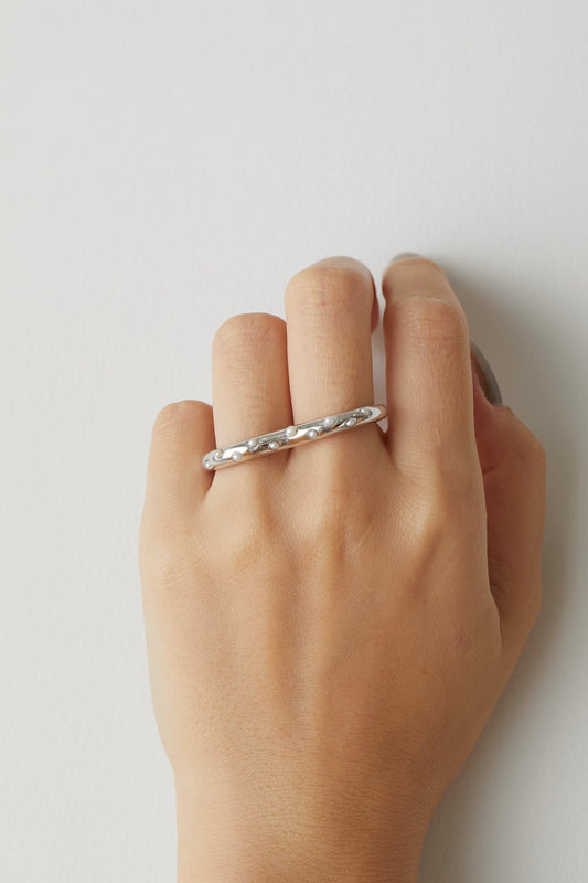 double finger ring pearl【SILVER】