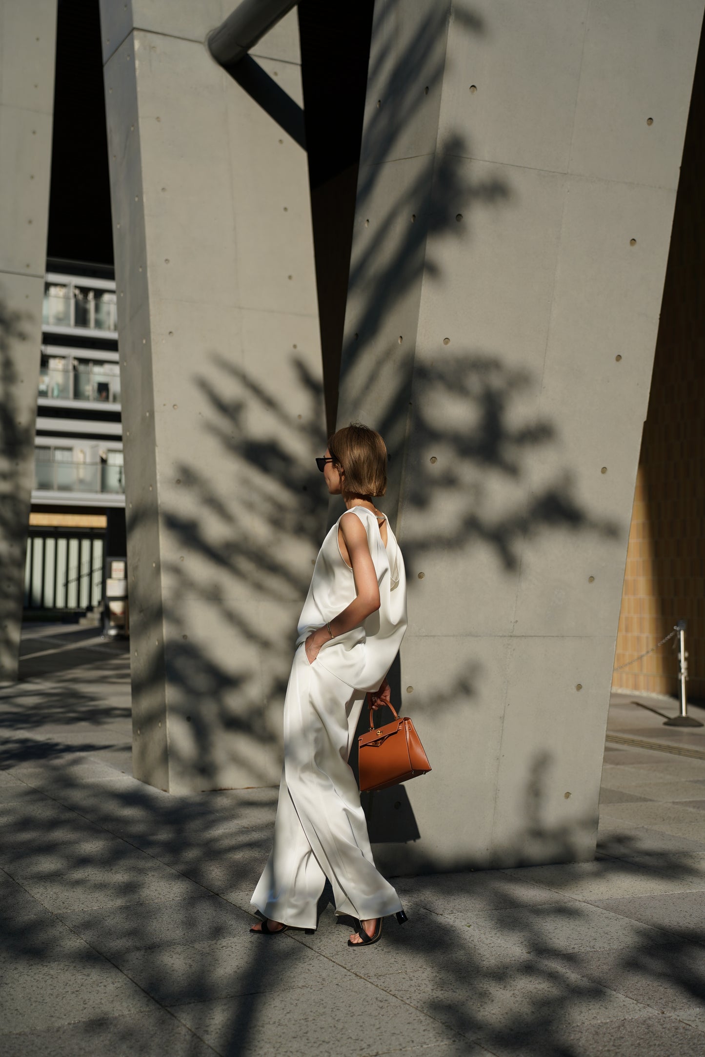 Satin wide pants [WHITE] 