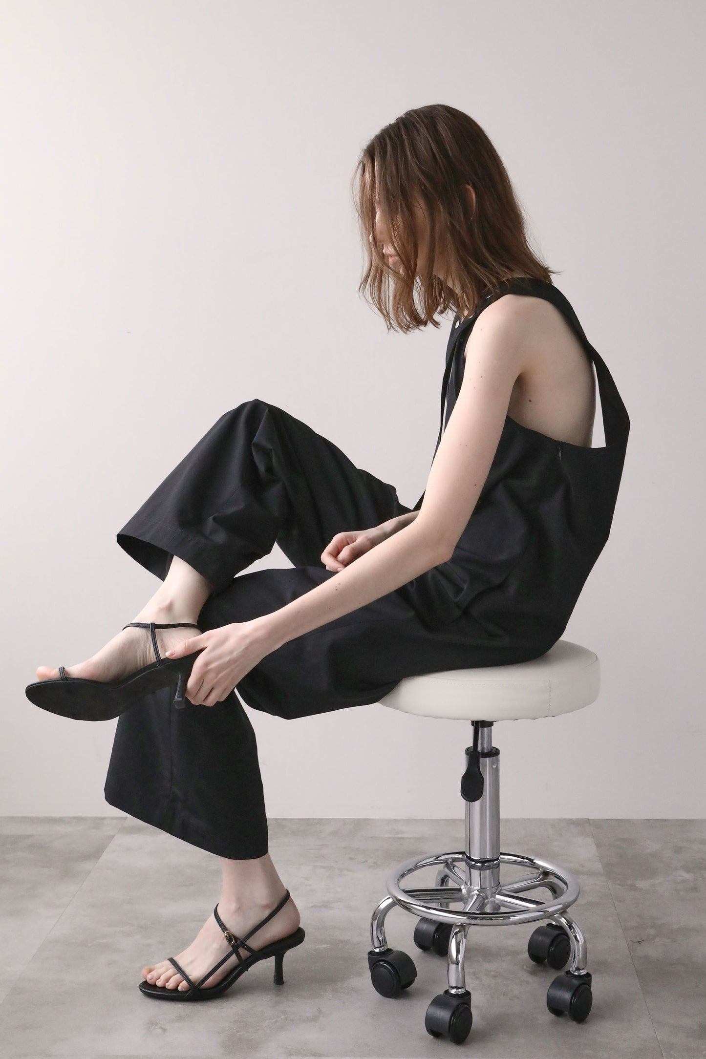 ボタンロンパース【BLACK】