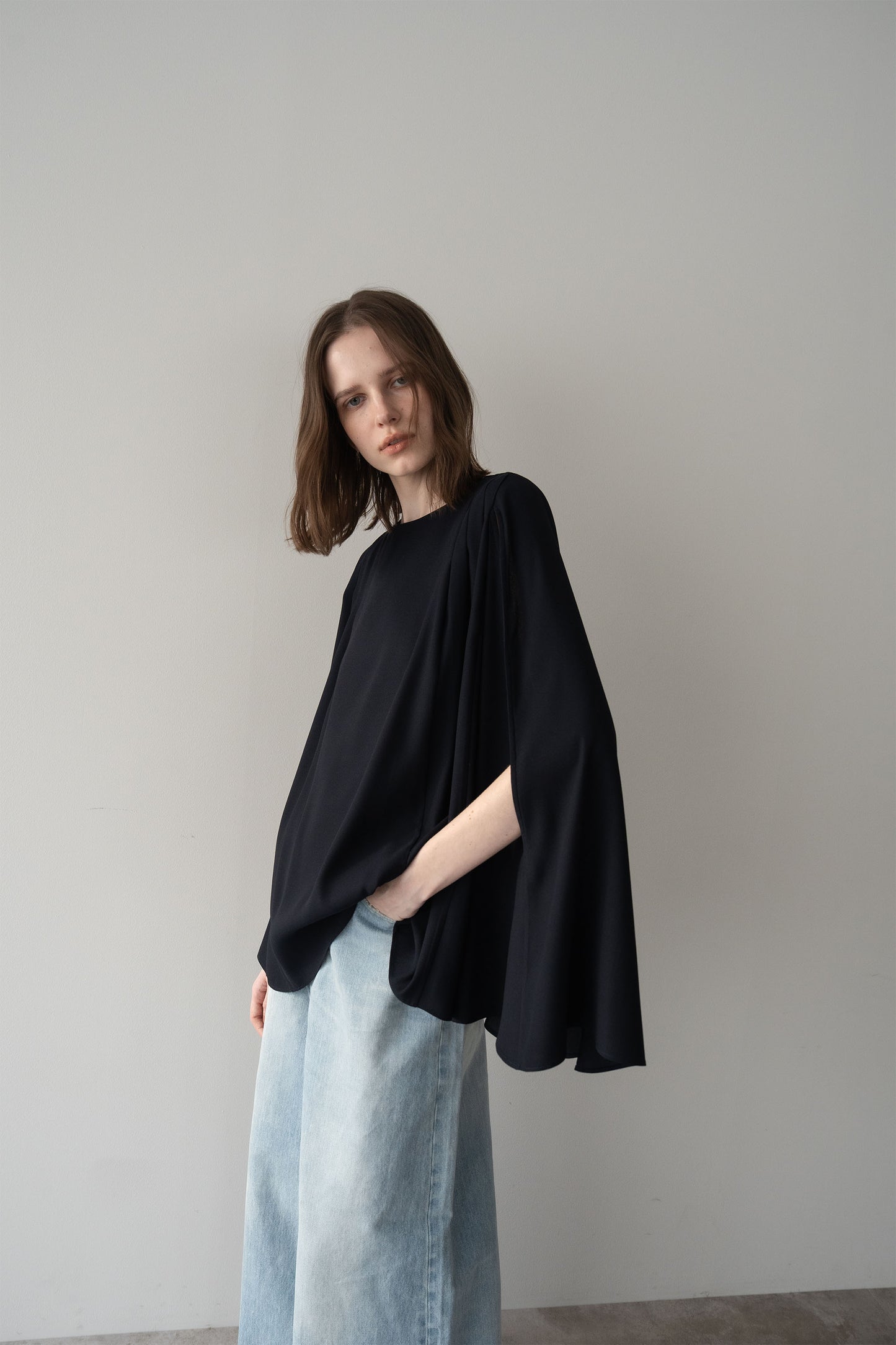 ポンチョブラウス【NAVY】