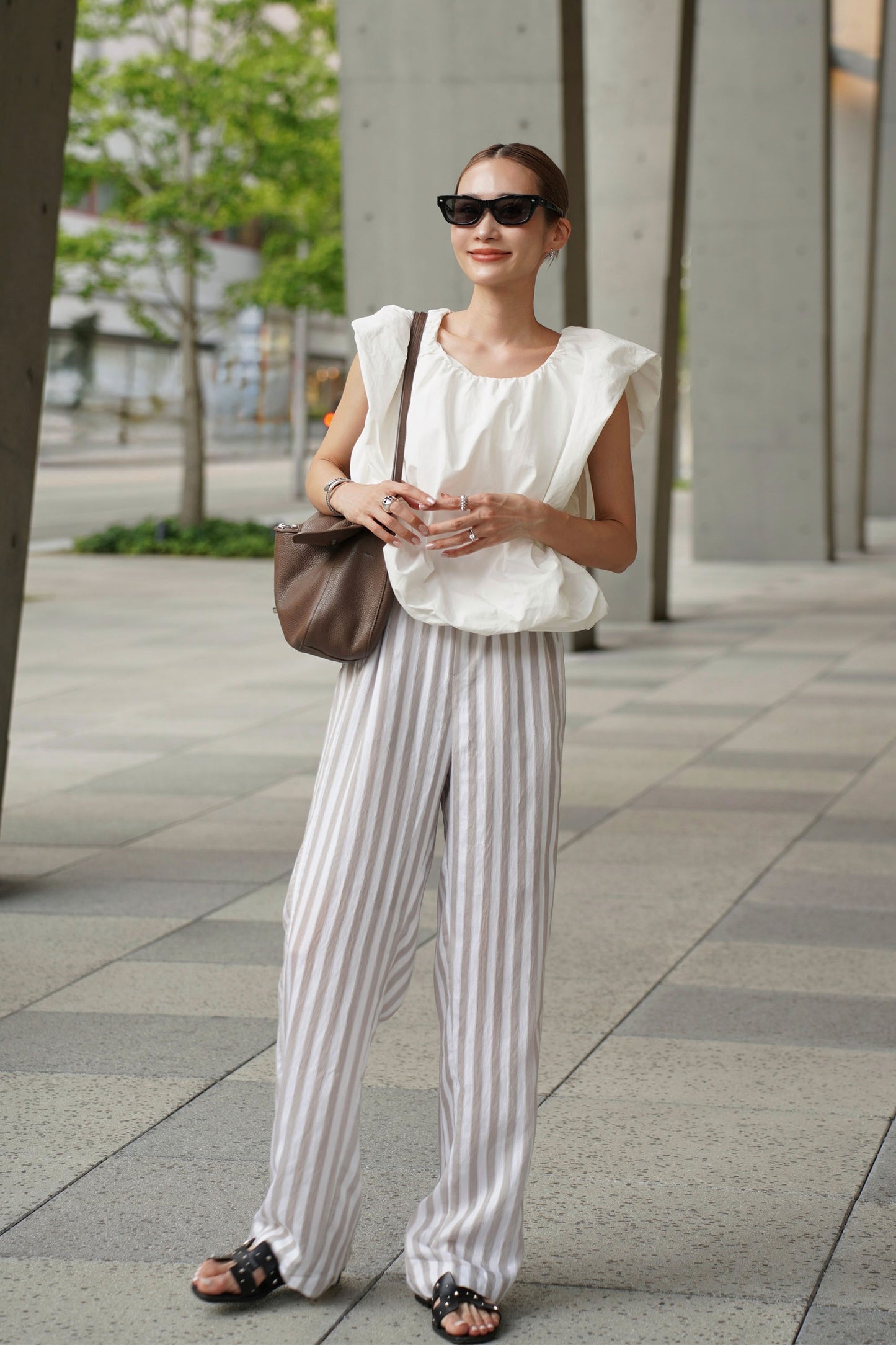 ストライプパンツ【BEIGE】