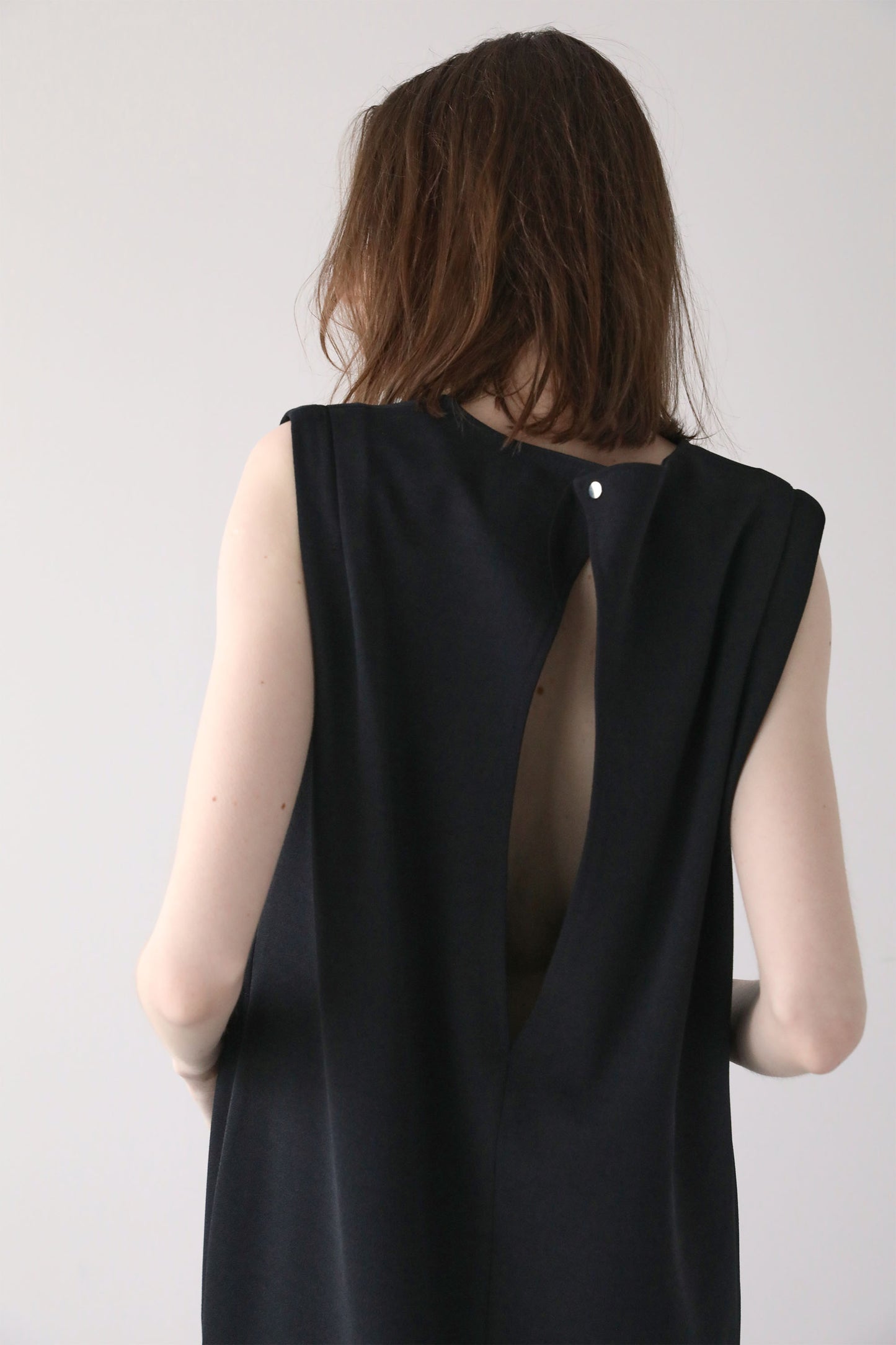 ジョーゼットノースリーブワンピース【BLACK】