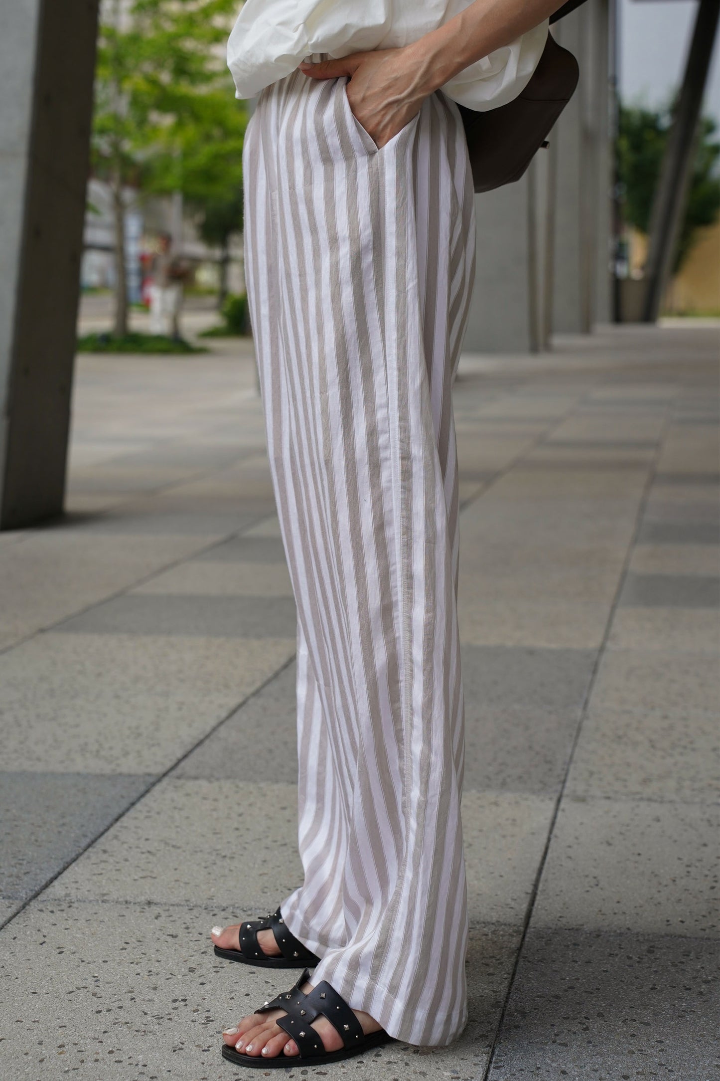 ストライプパンツ【BEIGE】
