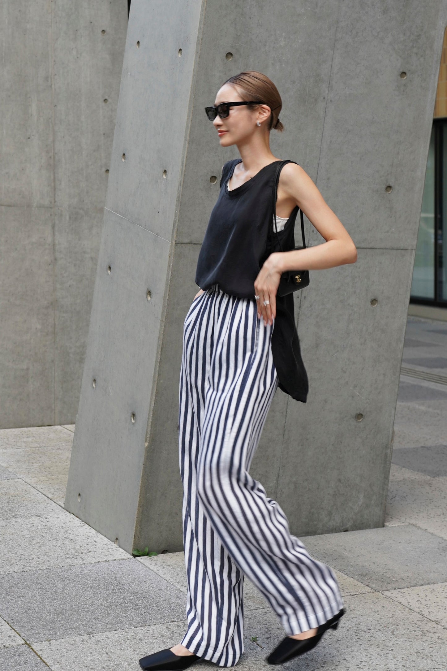 ストライプパンツ【NAVY】