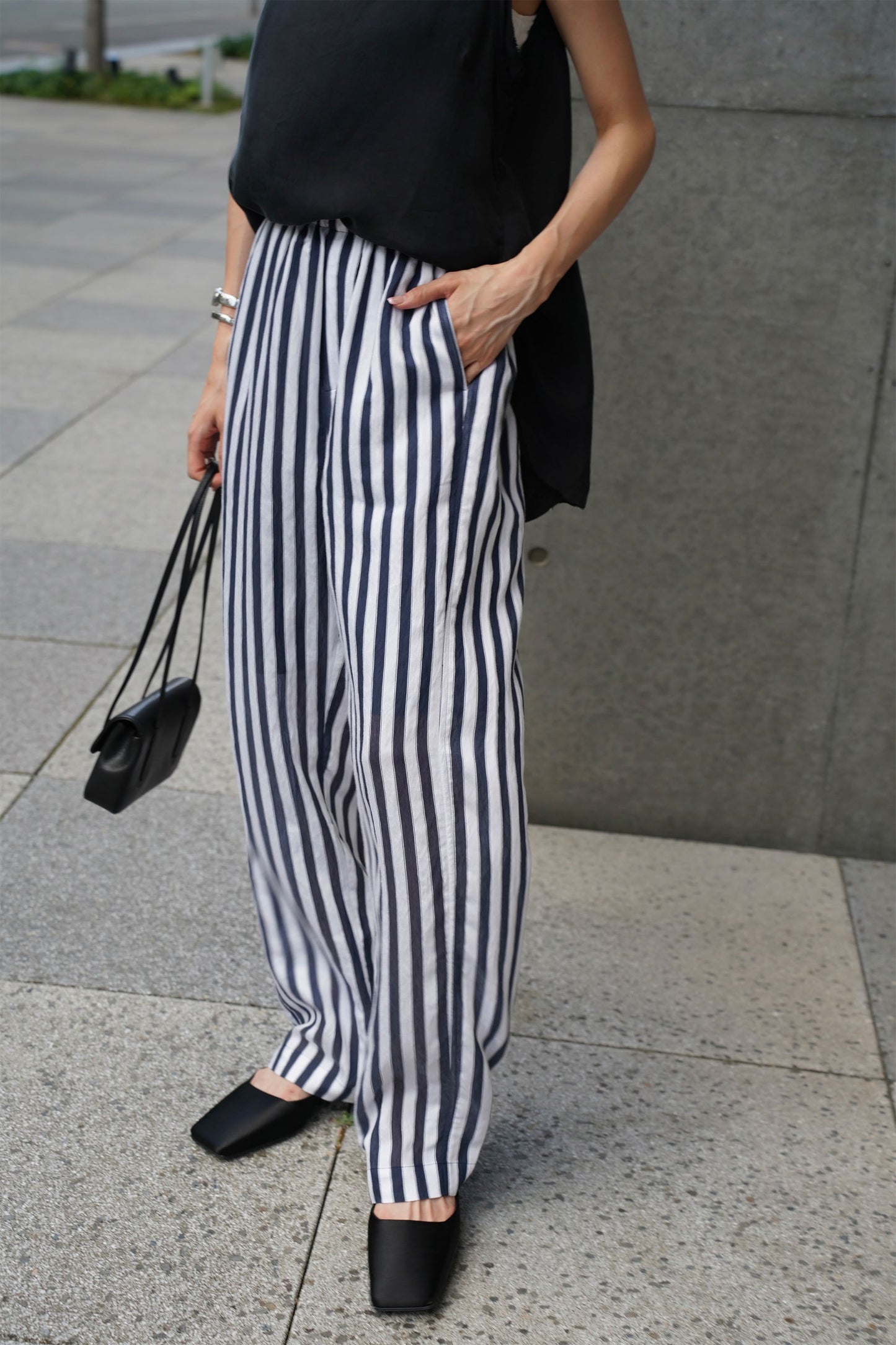 ストライプパンツ【NAVY】