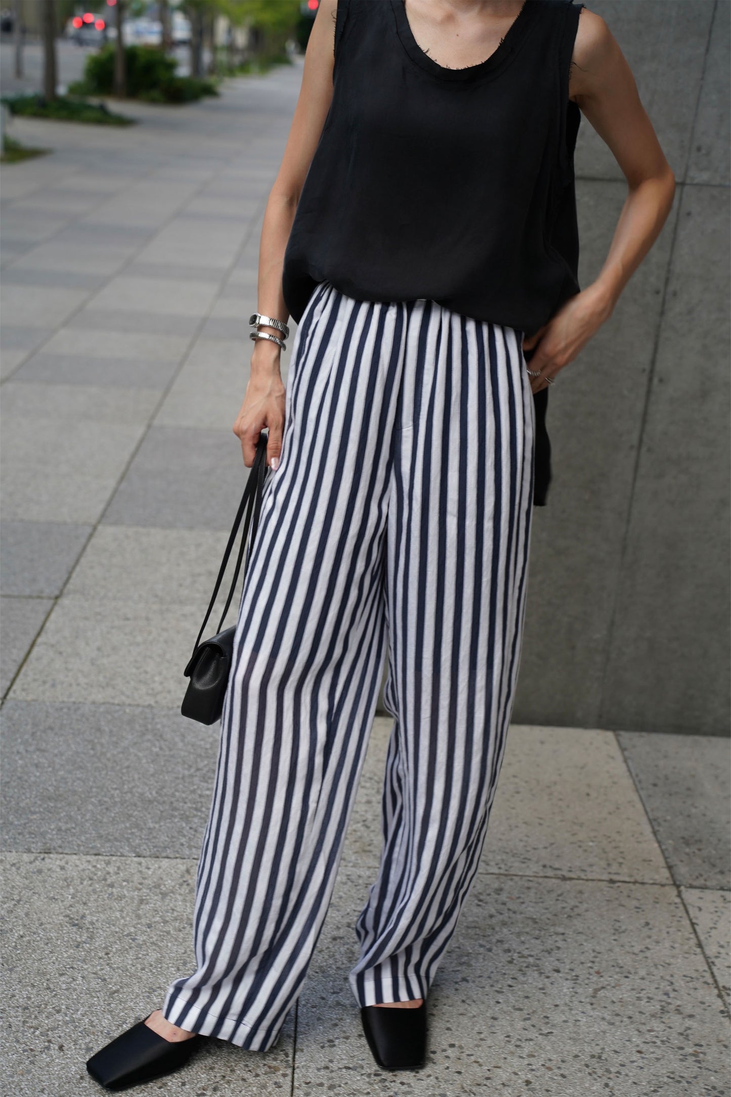 ストライプパンツ【NAVY】