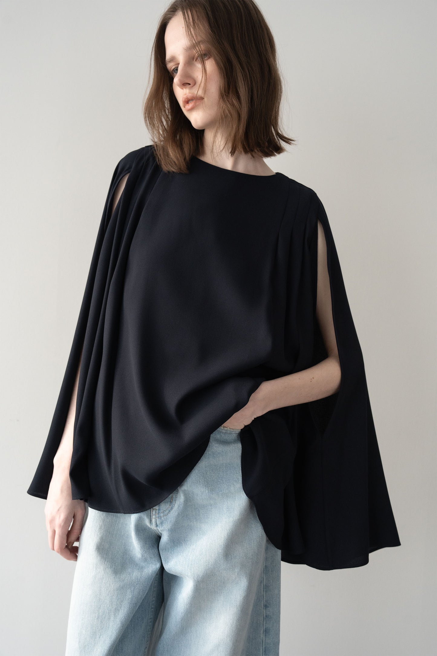 ポンチョブラウス【NAVY】