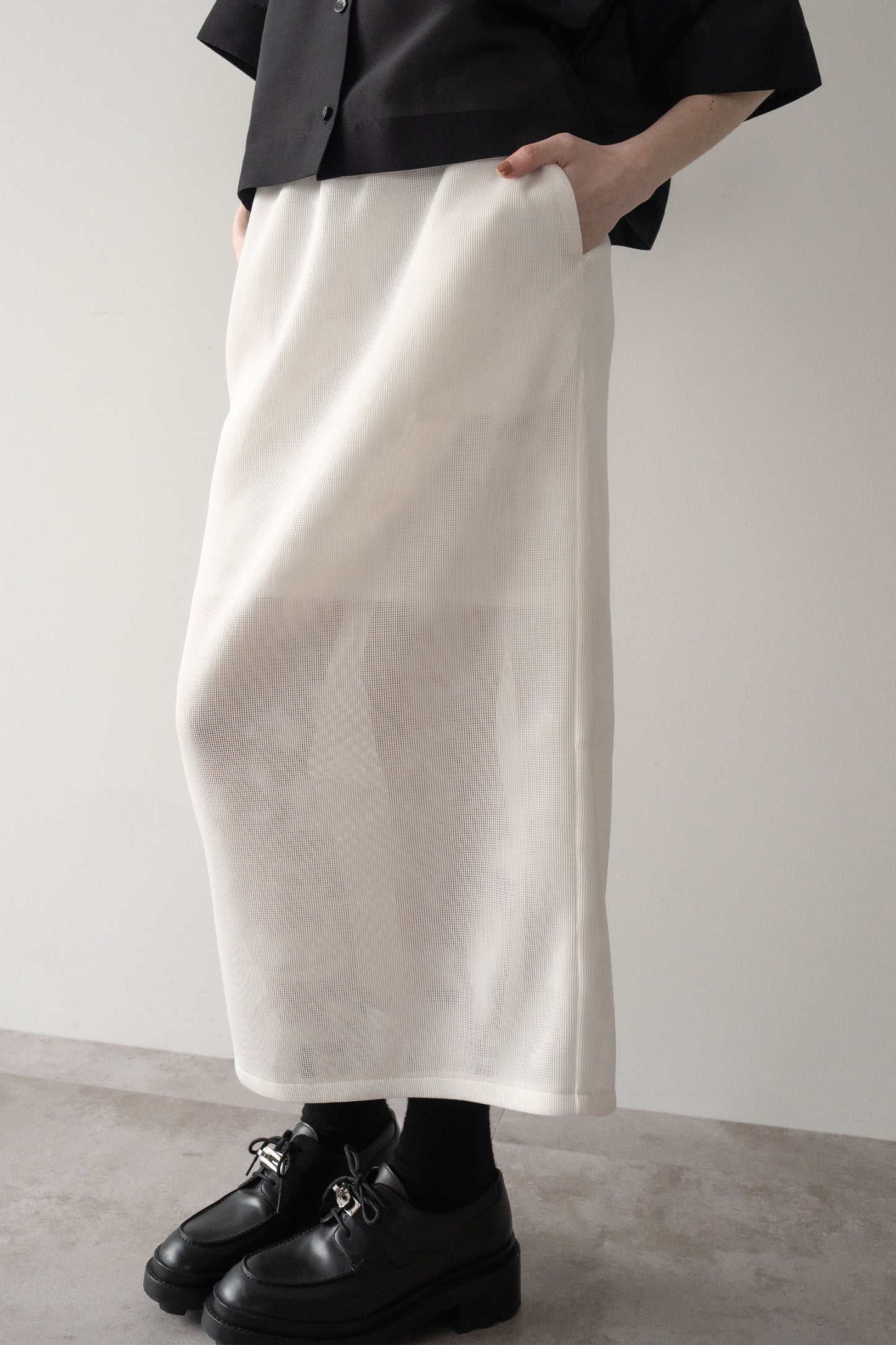 メッシュタイトスカート【WHITE】