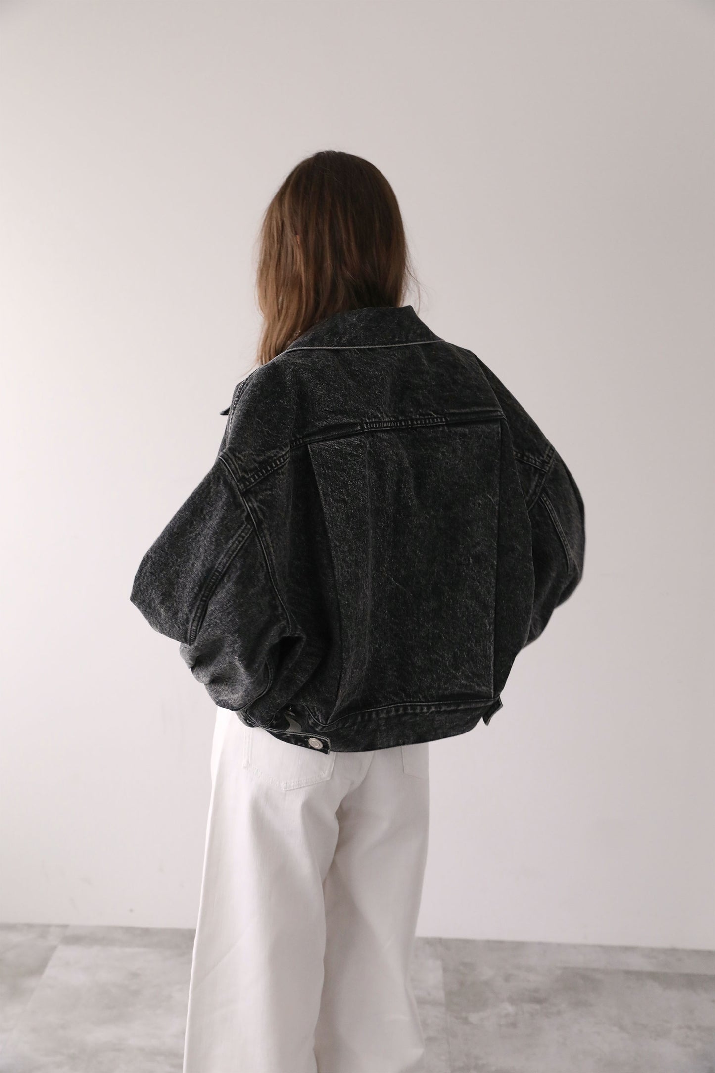 ショートデニムジャケット【GRAY】