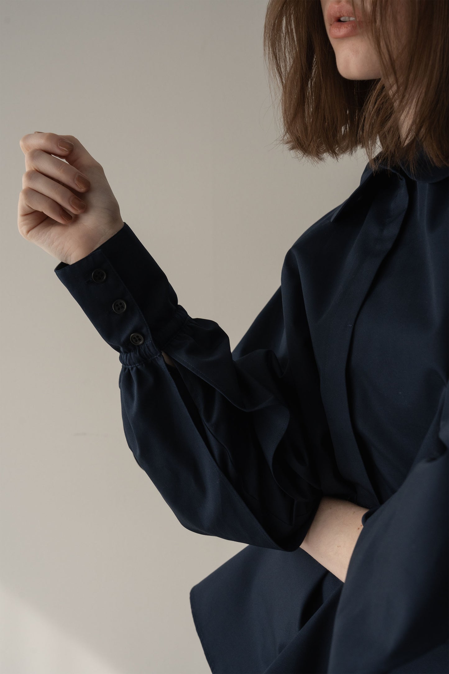 チューリップブラウス【NAVY】