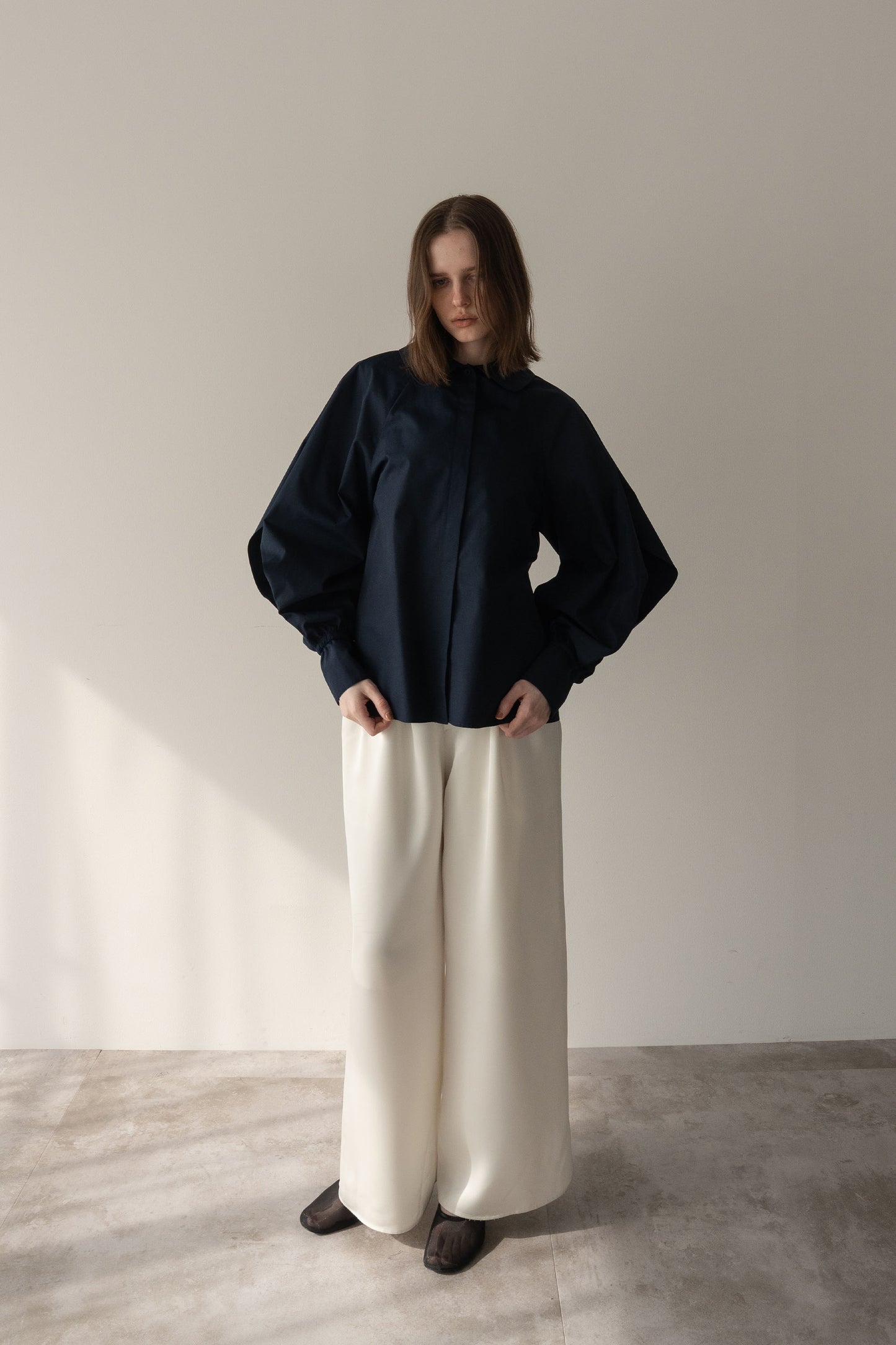 チューリップブラウス【NAVY】