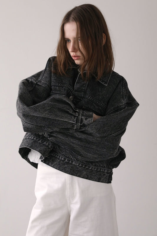 ショートデニムジャケット【GRAY】