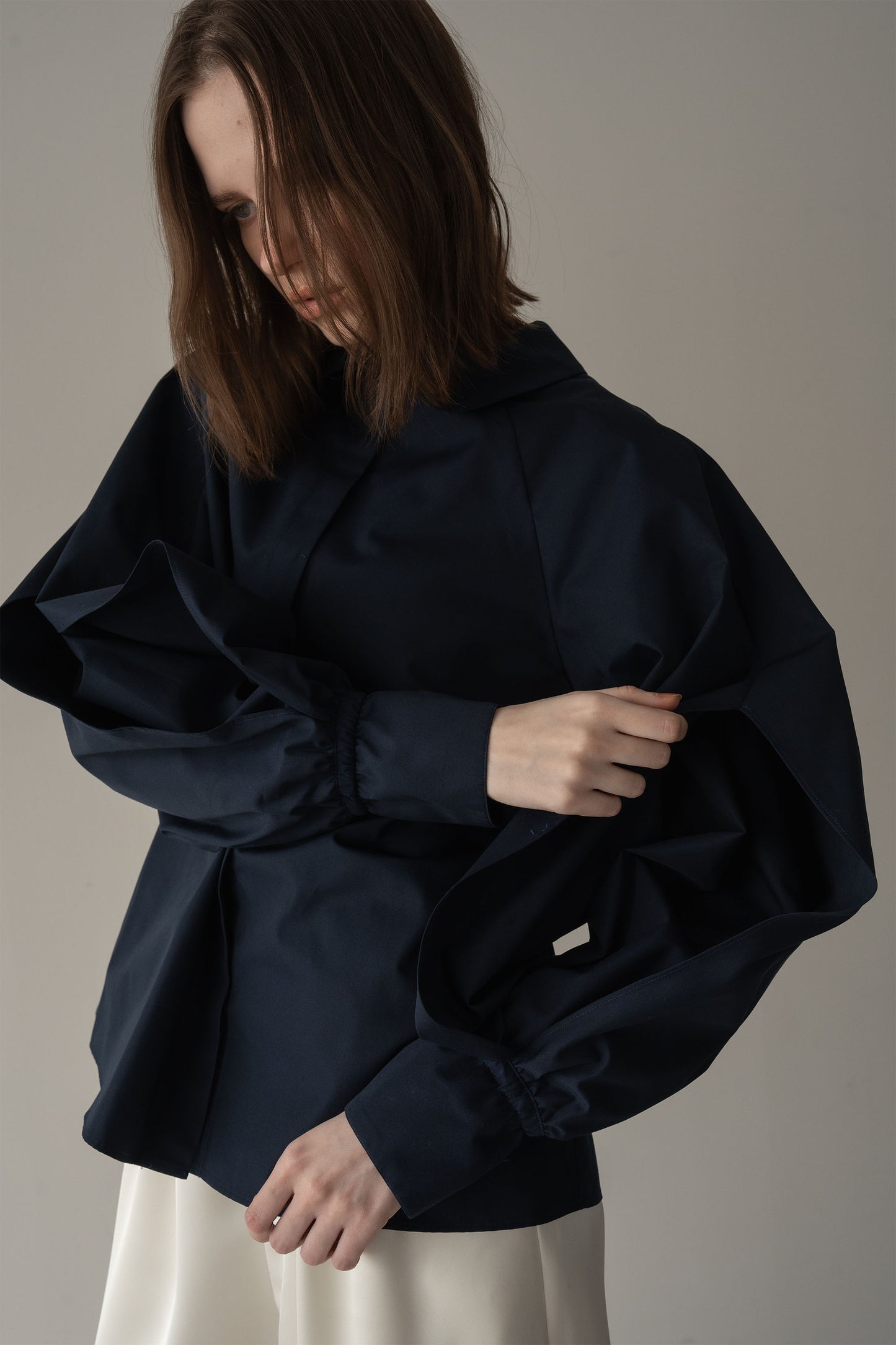 チューリップブラウス【NAVY】