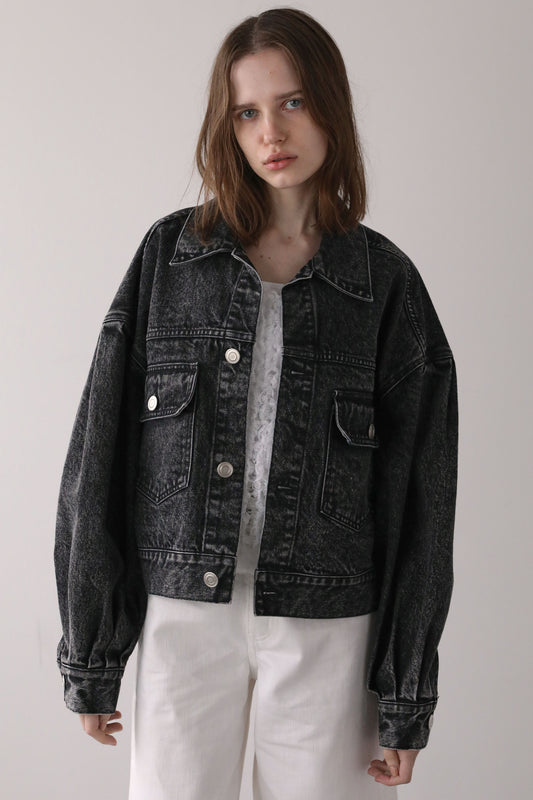 ショートデニムジャケット【GRAY】