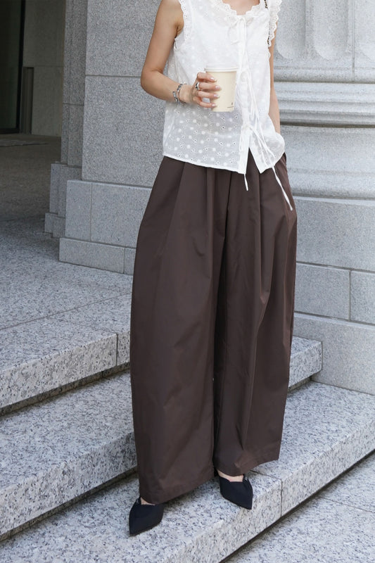 ボリュームライトパンツ【BROWN】