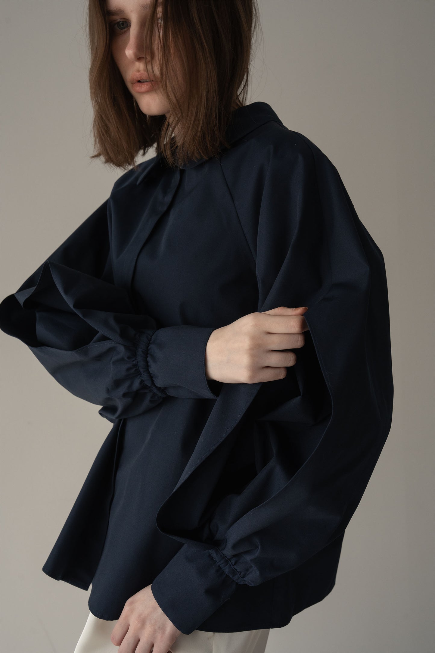 チューリップブラウス【NAVY】