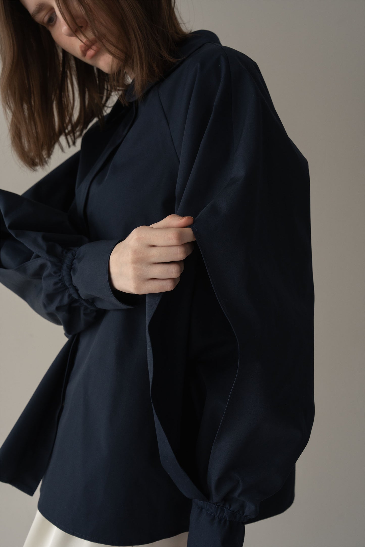 チューリップブラウス【NAVY】