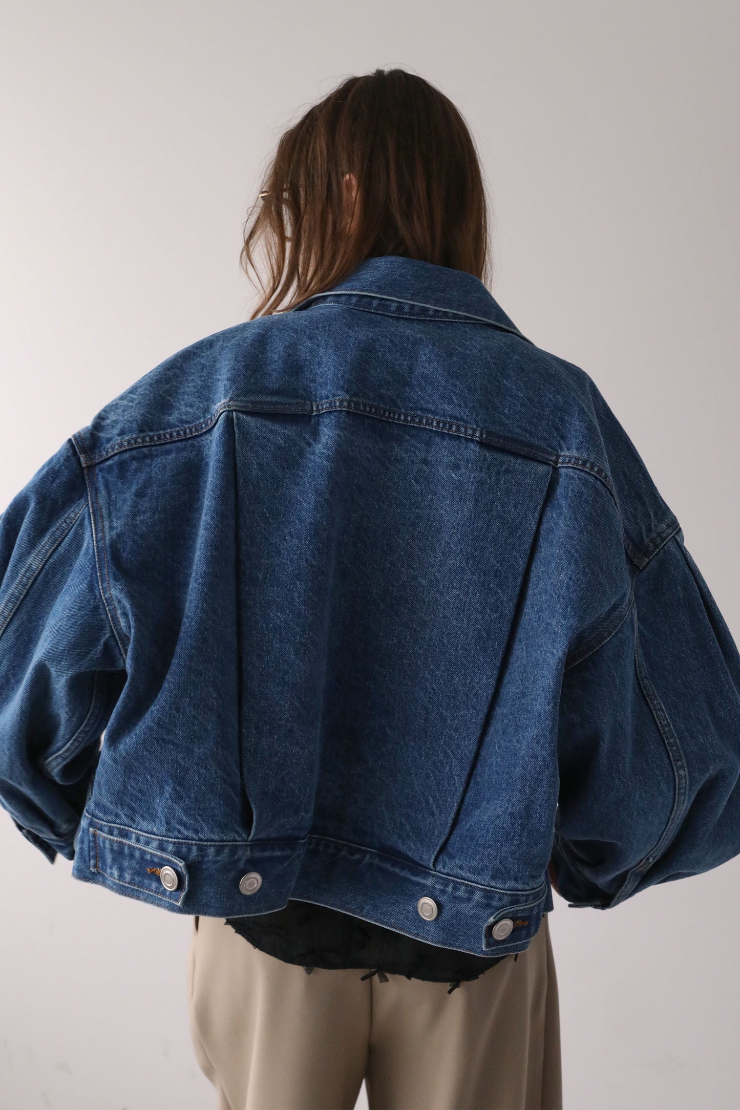 ショートデニムジャケット【BLUE】