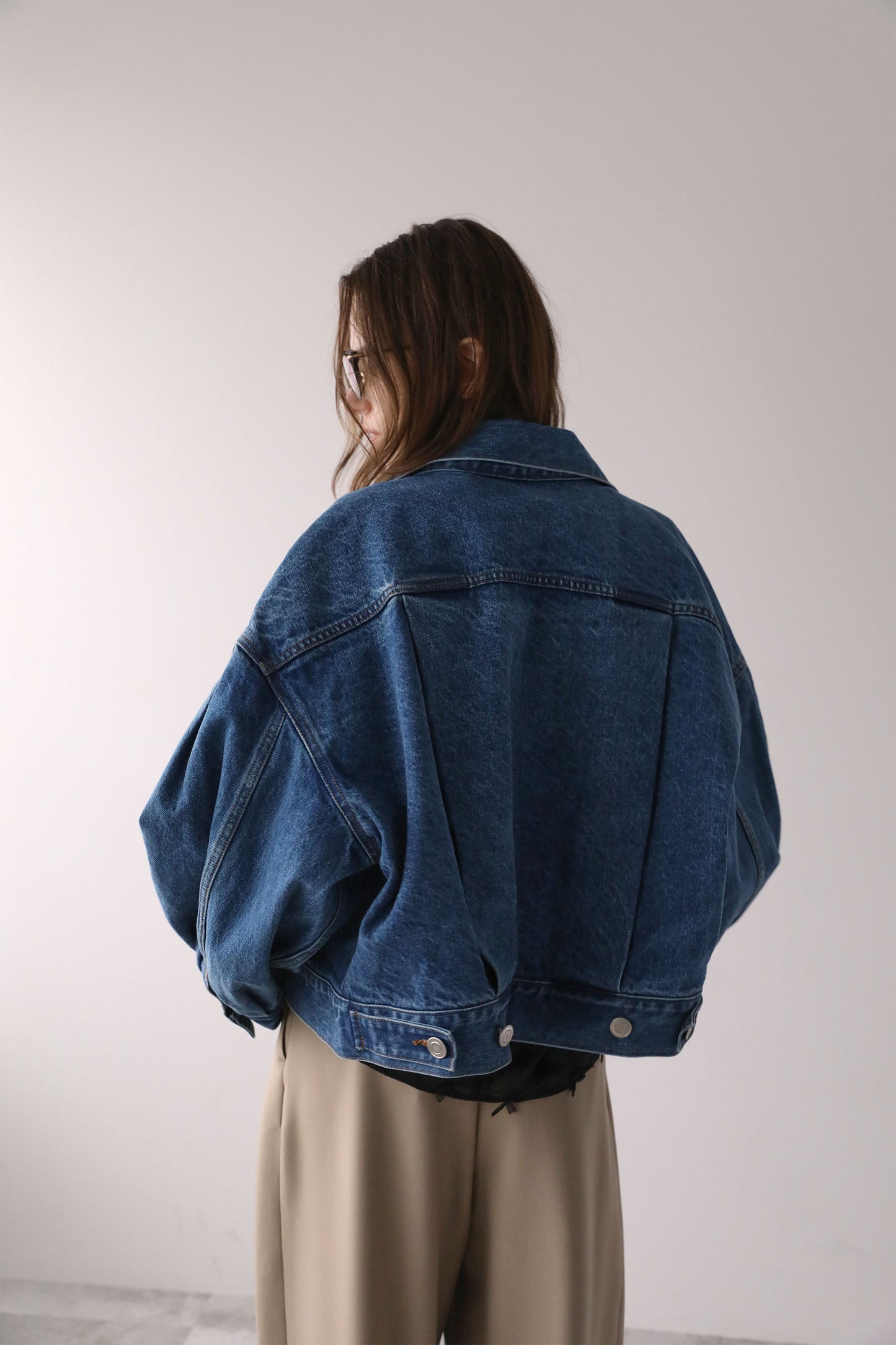 ショートデニムジャケット【BLUE】