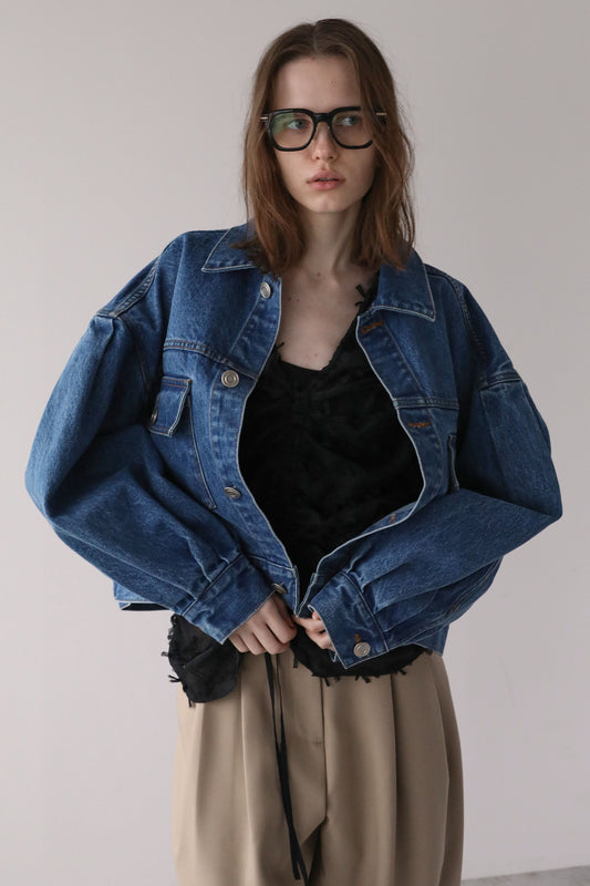 ショートデニムジャケット【BLUE】