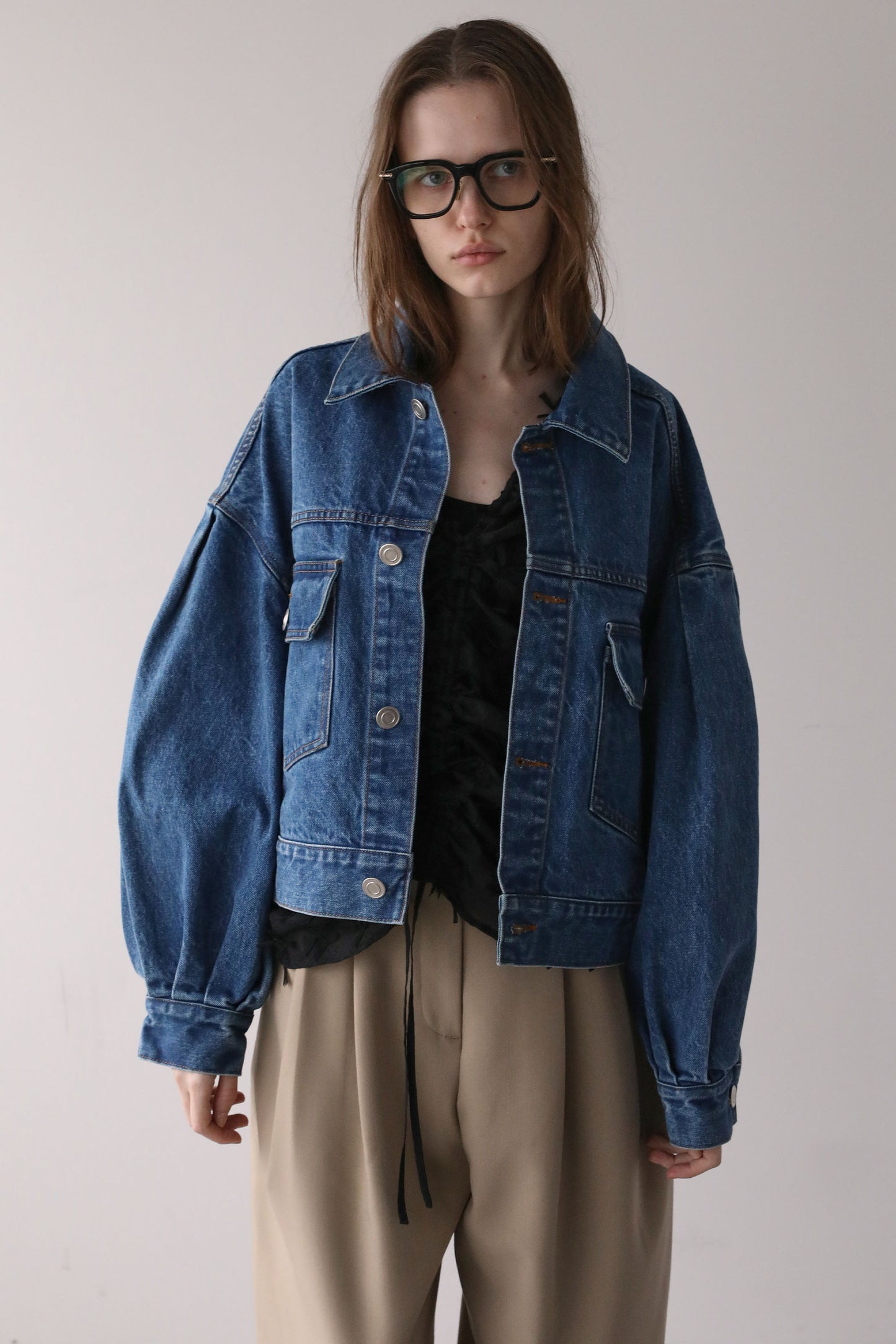 ショートデニムジャケット【BLUE】