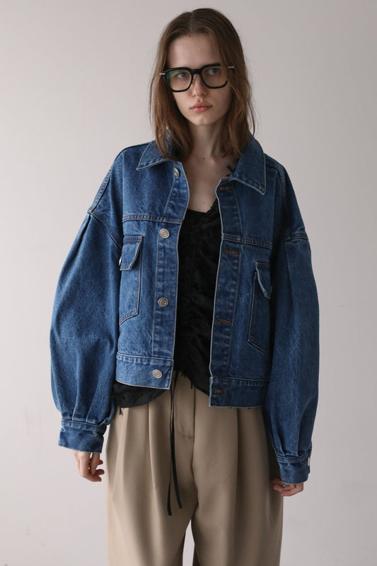 ショートデニムジャケット【BLUE】