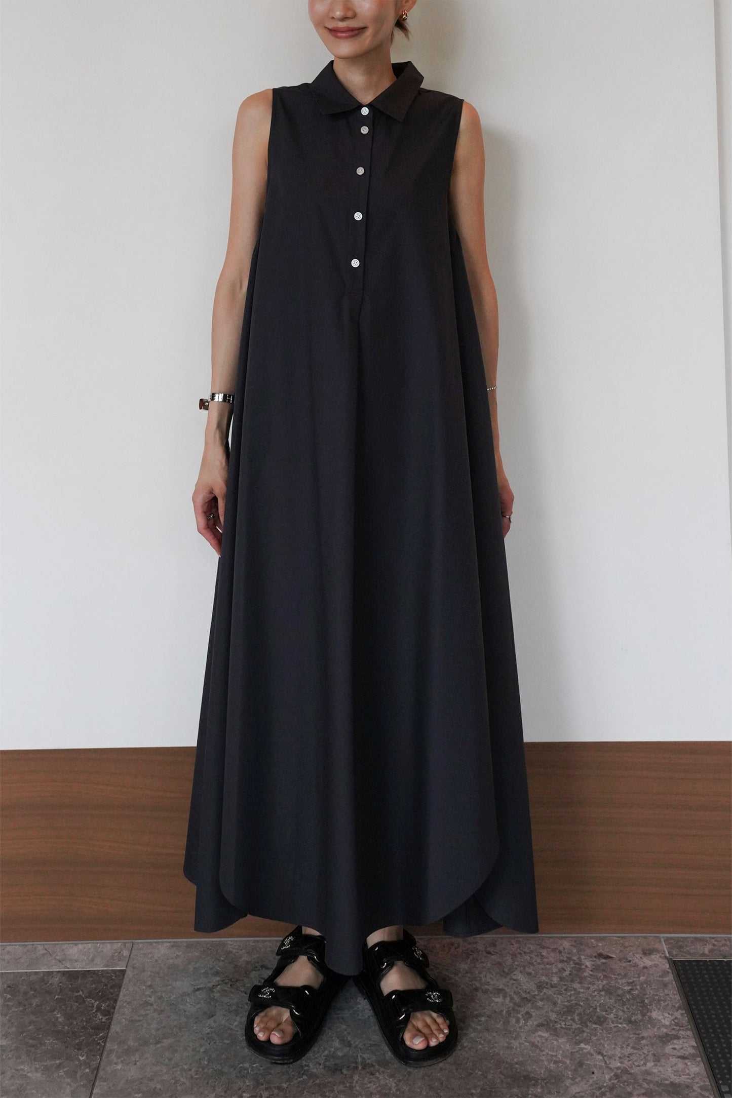 ヘムラインワンピース【BLACK】