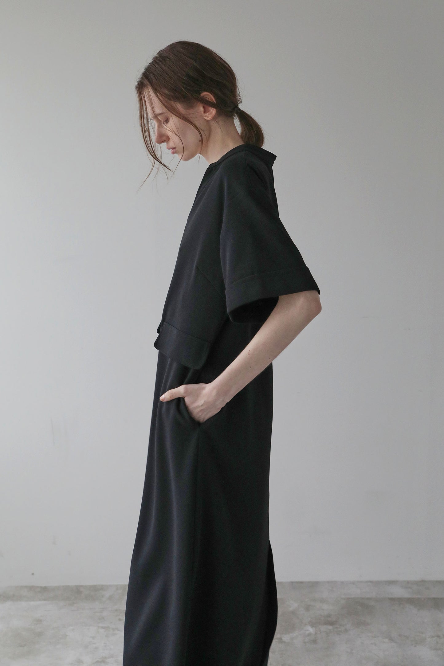 [Pre-order, shipping at the end of June] Georgette OP [BLACK]