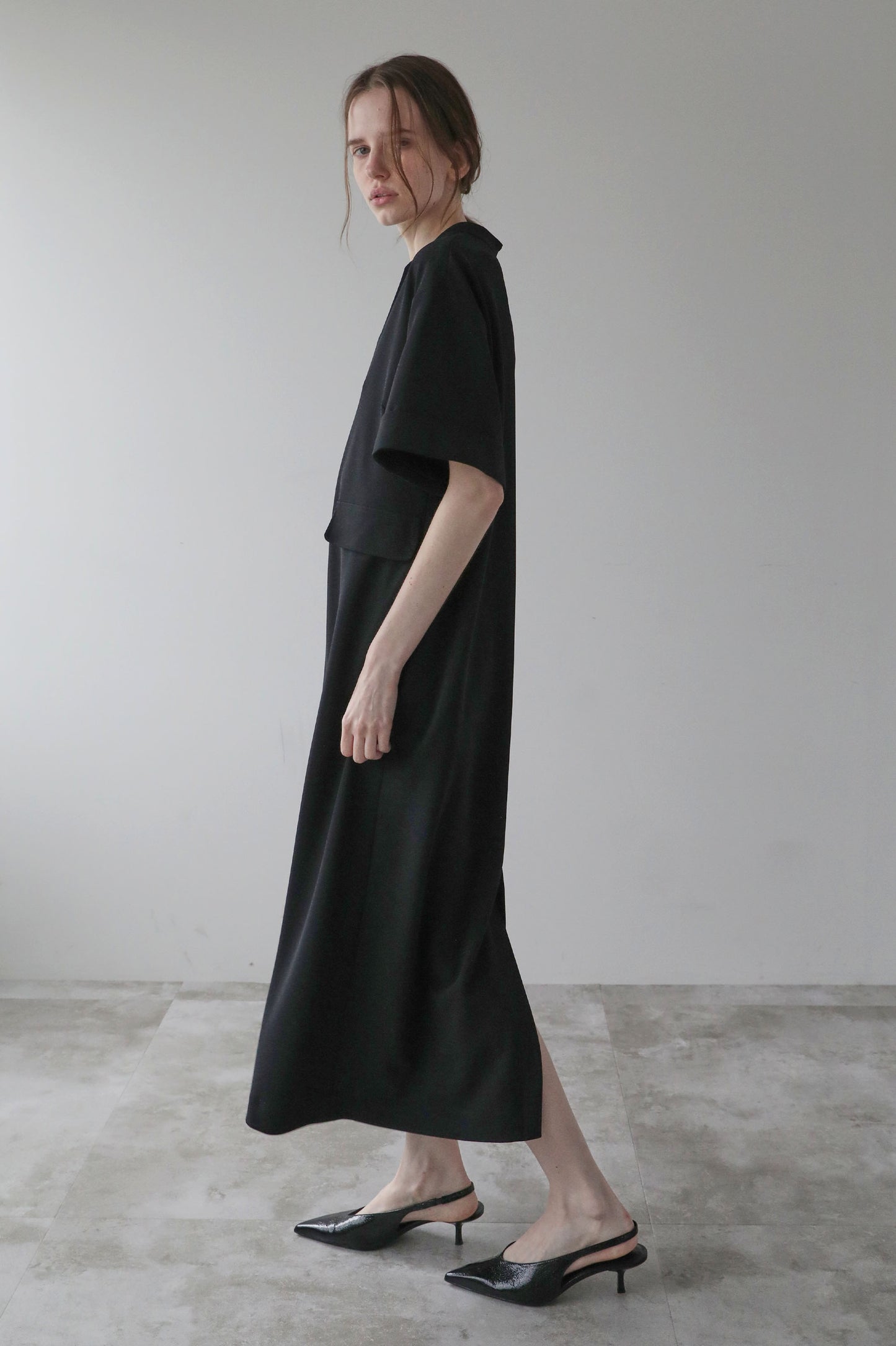[Pre-order, shipping at the end of June] Georgette OP [BLACK]