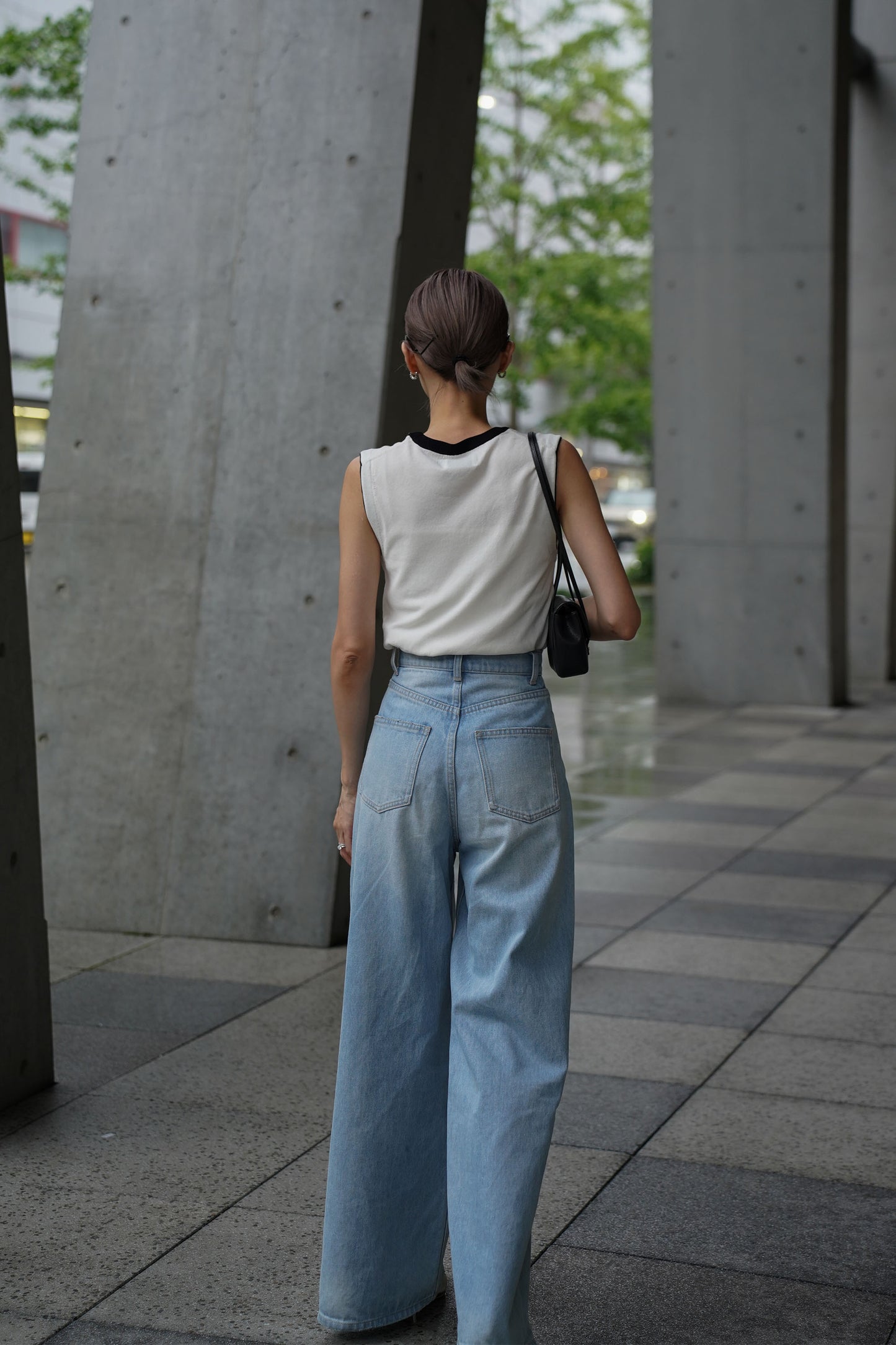 バイカラーネックニット【WHITE】