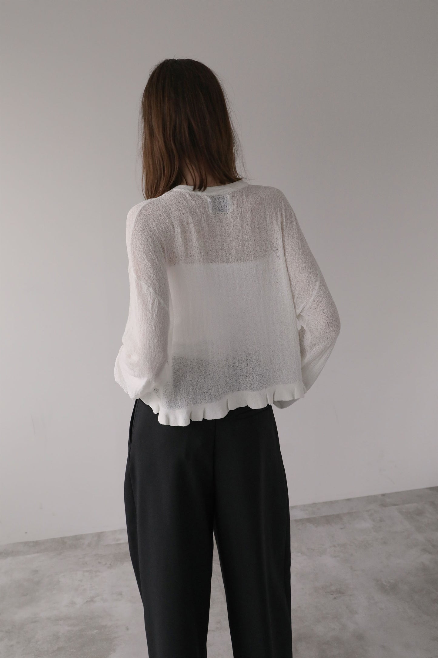シアーフリルカーディガン【WHITE】