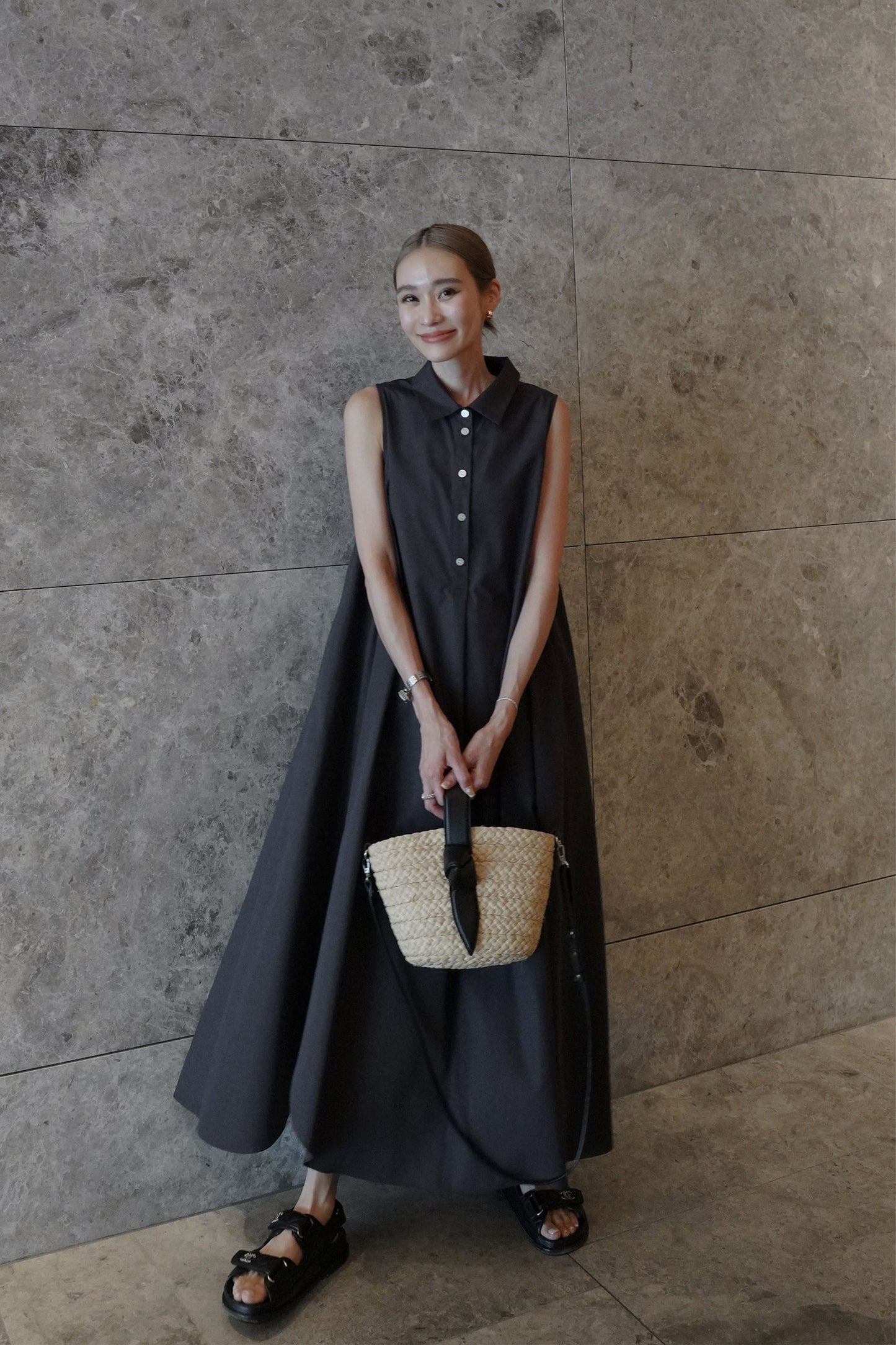 ヘムラインワンピース【BLACK】