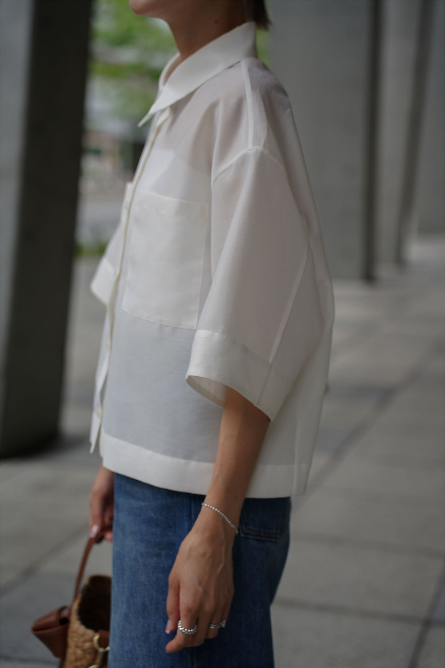 クロップドシャツ【WHITE】