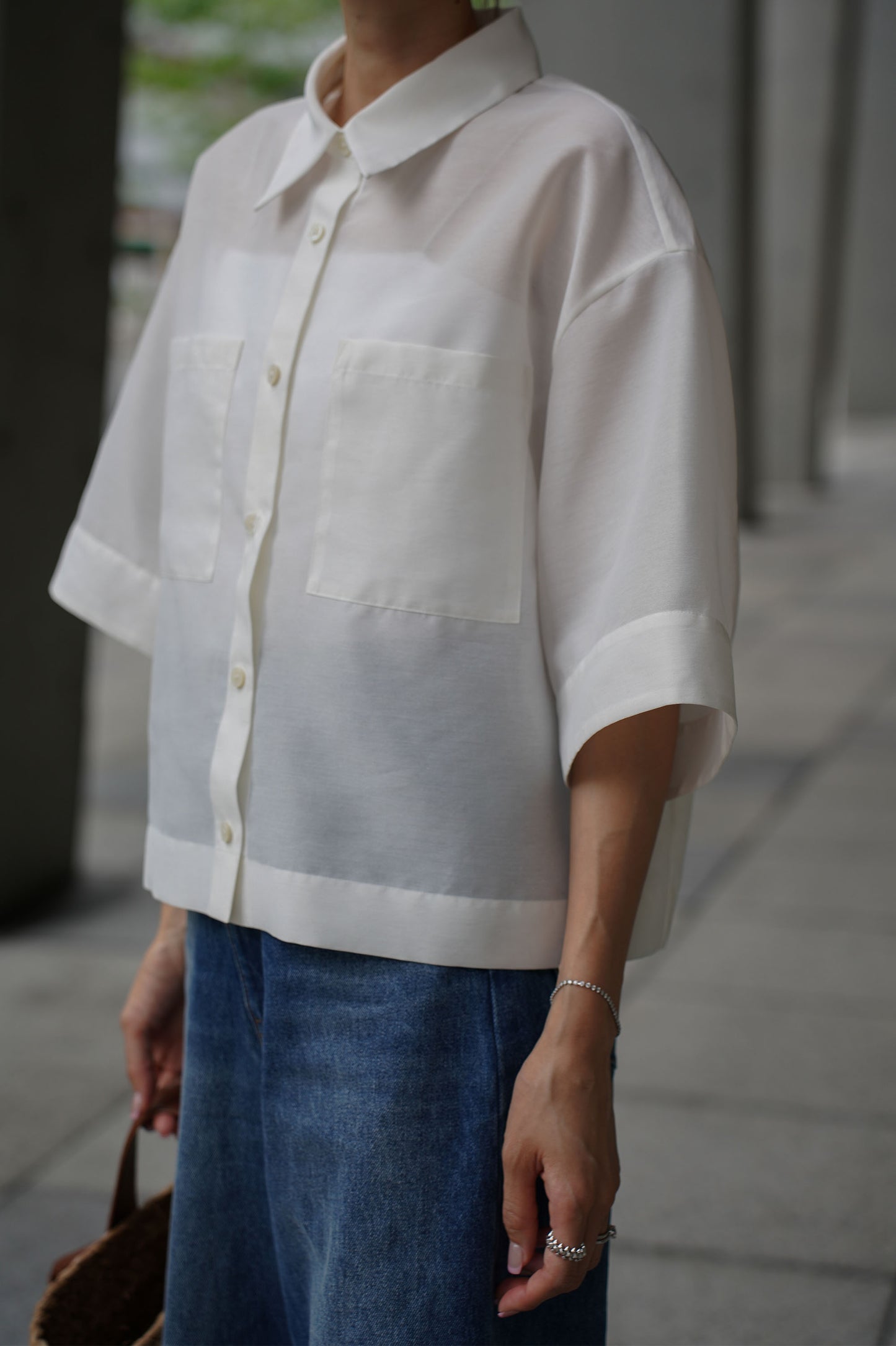 クロップドシャツ【WHITE】