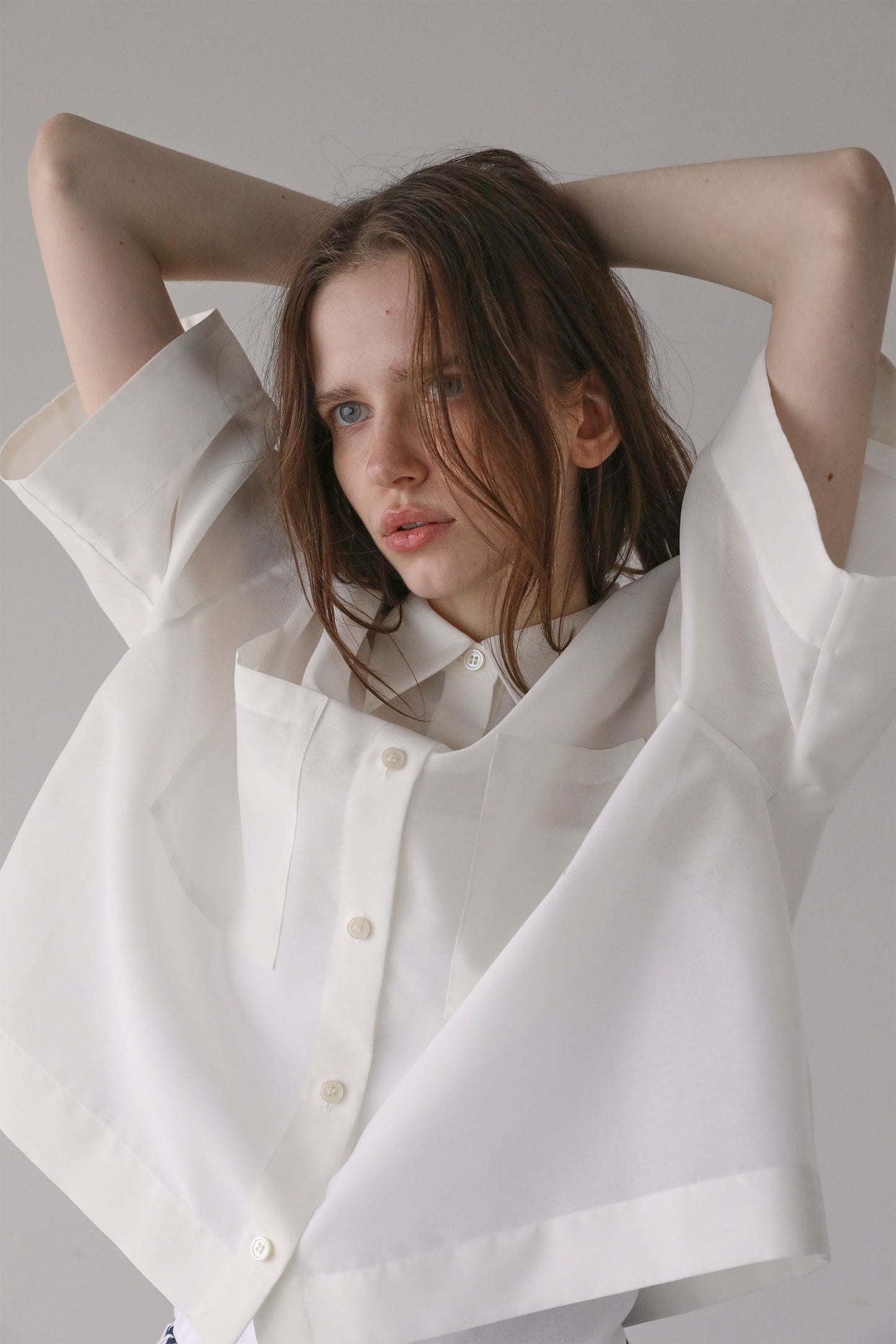 クロップドシャツ【WHITE】