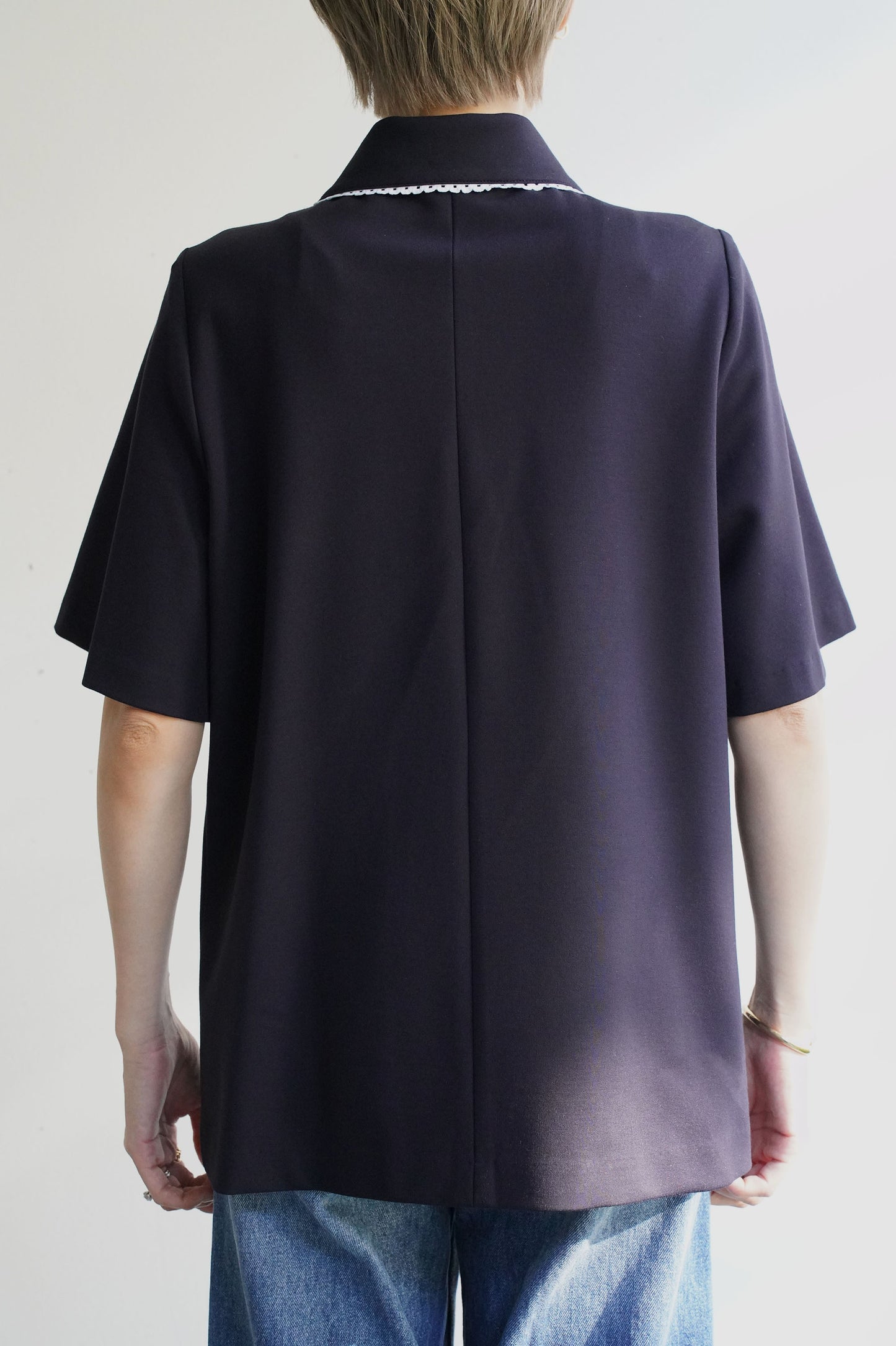 ステッチカラートップス【NAVY】