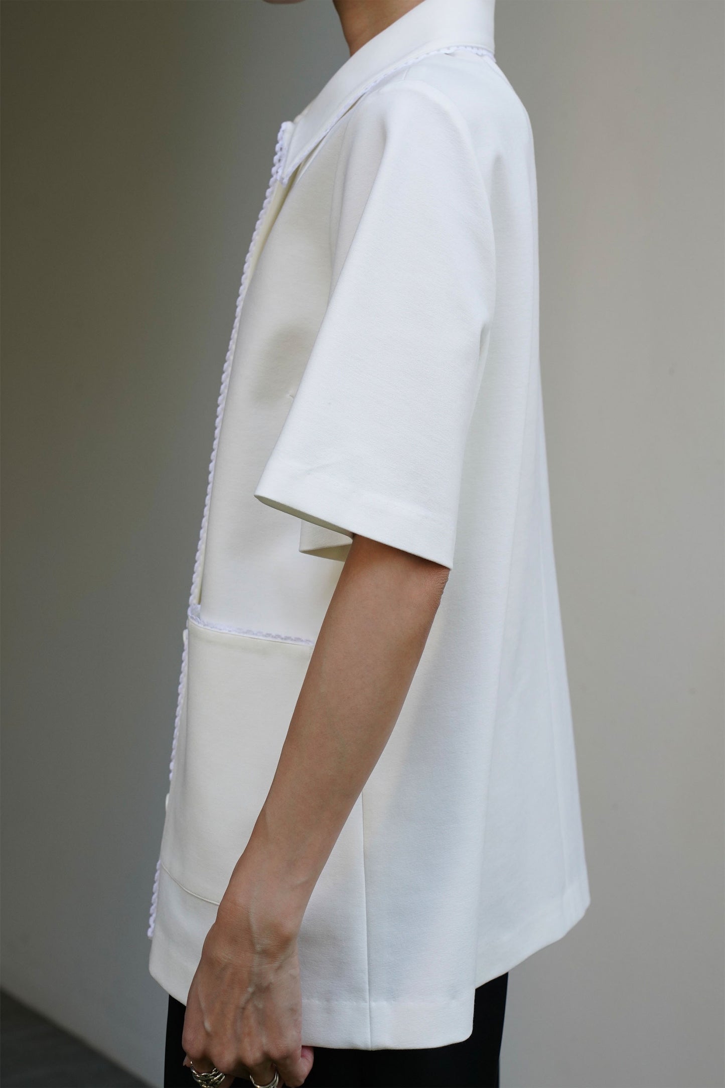 ステッチカラートップス【WHITE】