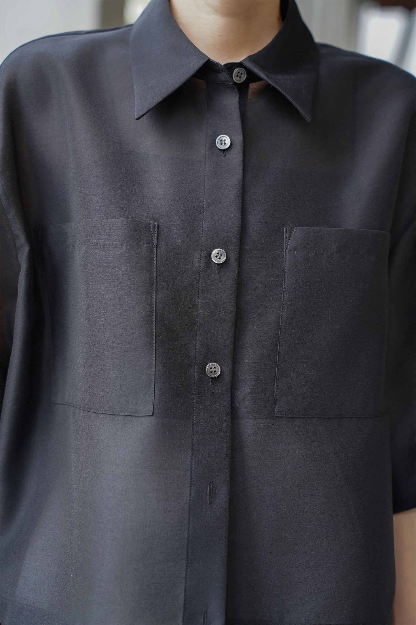 クロップドシャツ【BLACK】