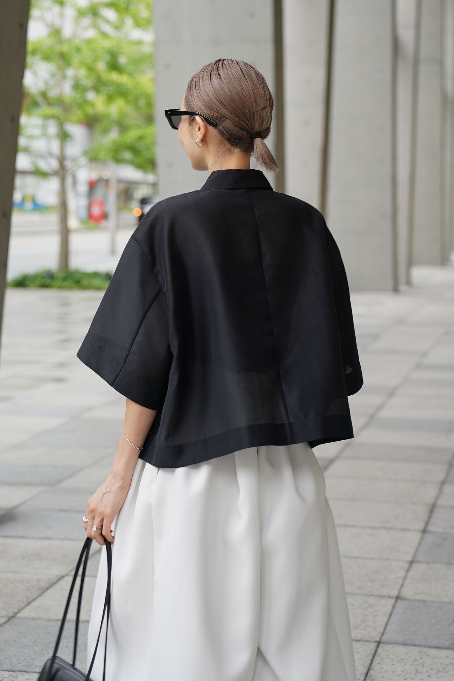 クロップドシャツ【BLACK】