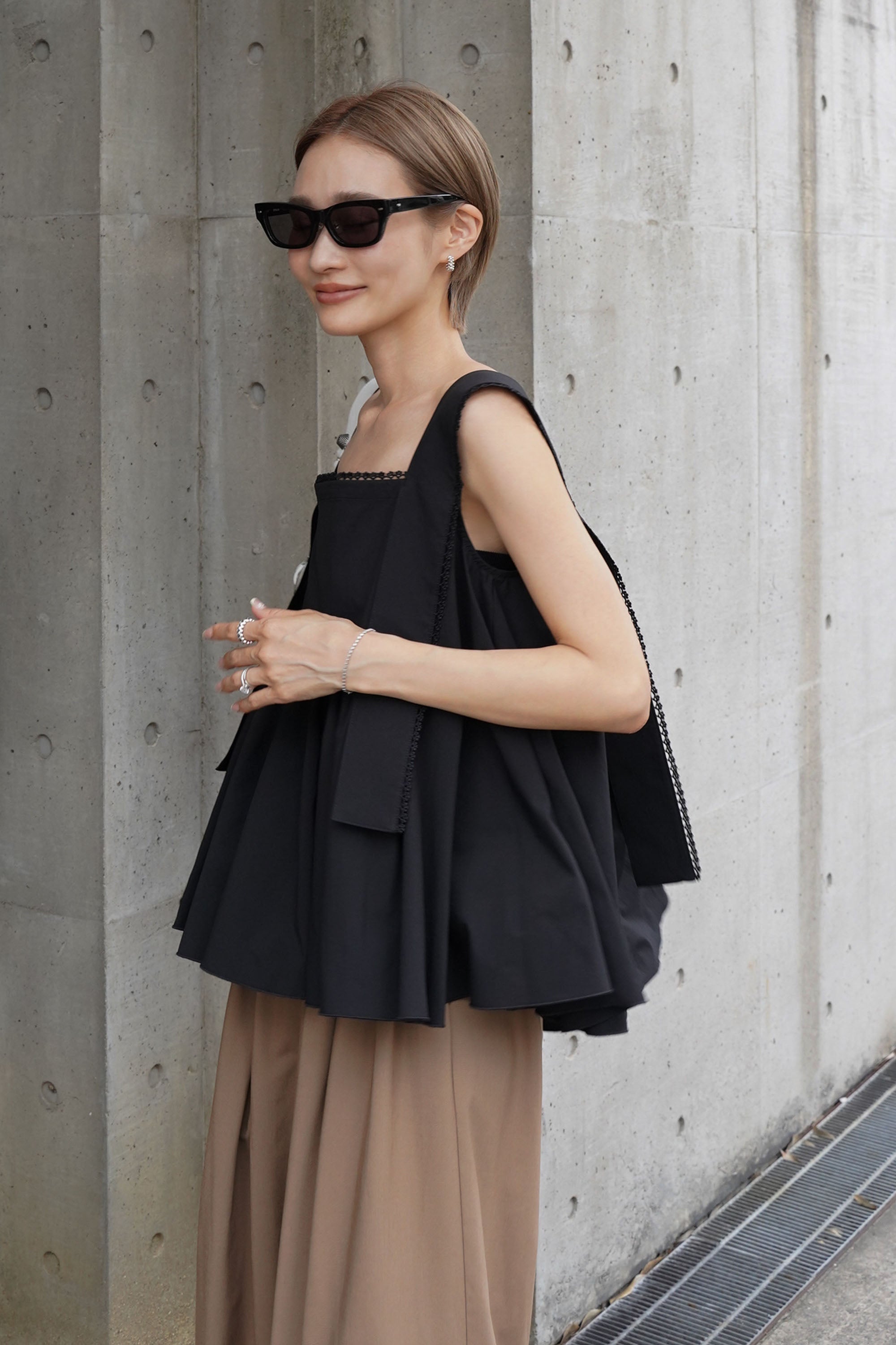 レースタックブラウス【BLACK】 – ELLIE