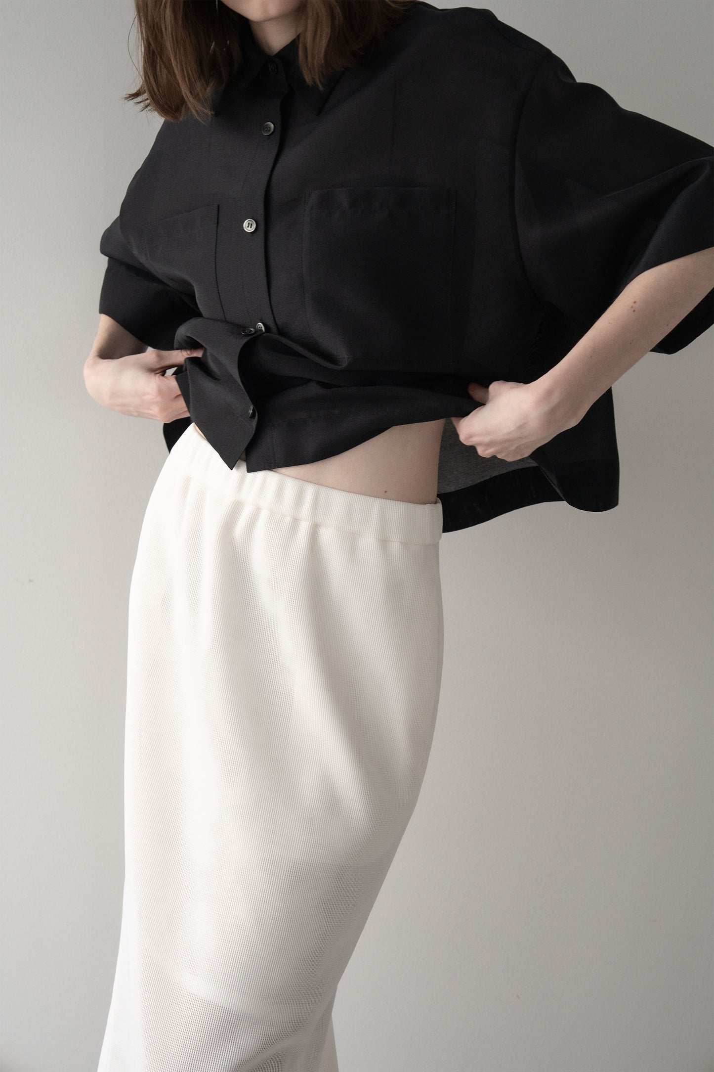 メッシュタイトスカート【WHITE】