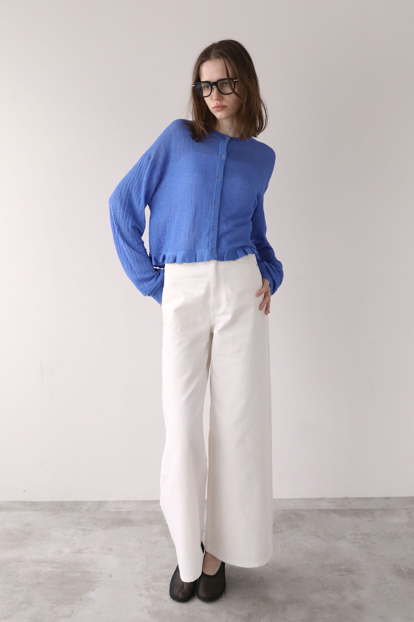 【予約販売6月中旬配送】ワイドデニム【WHITE】