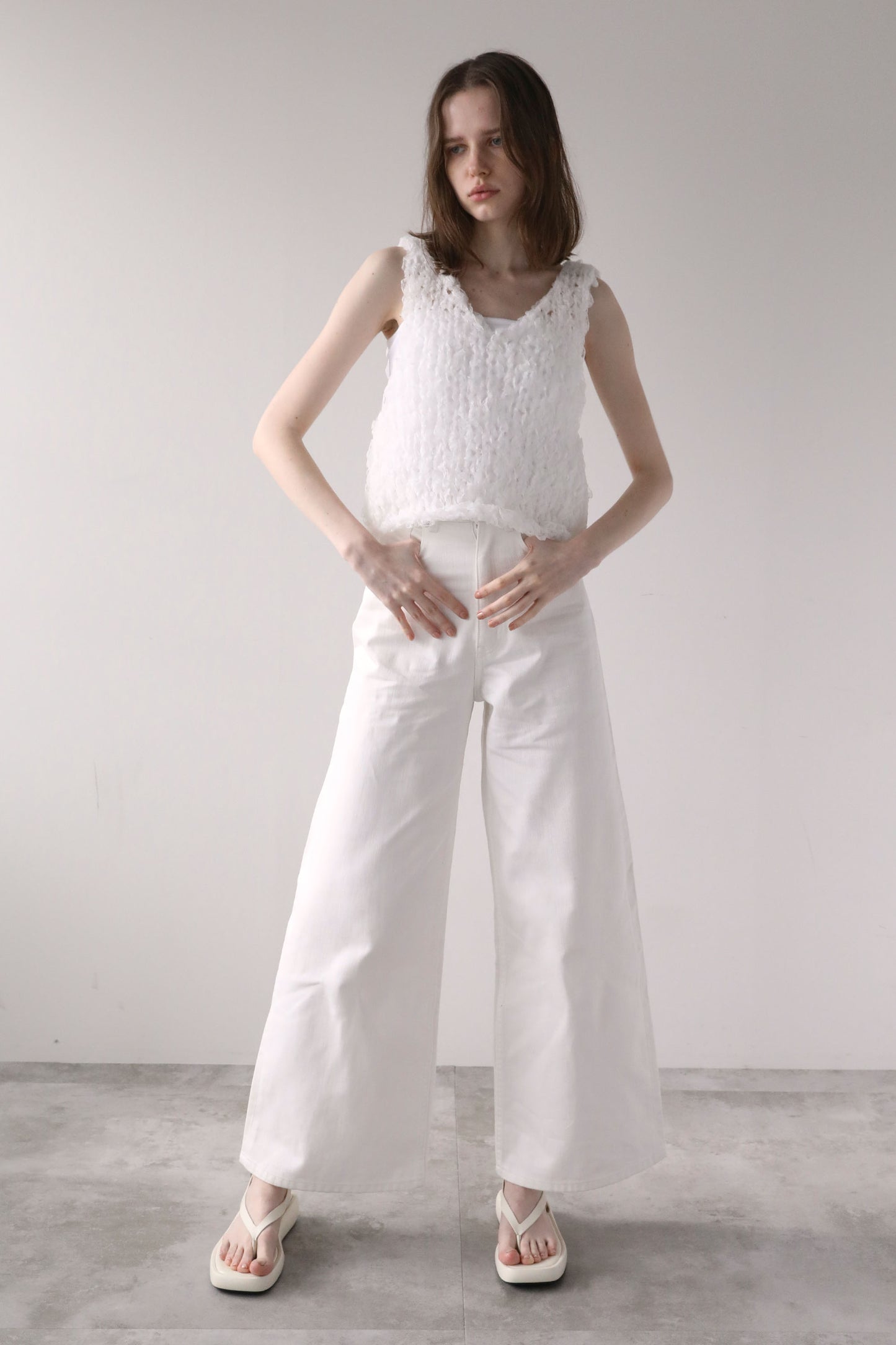 【予約販売6月中旬配送】ワイドデニム【WHITE】