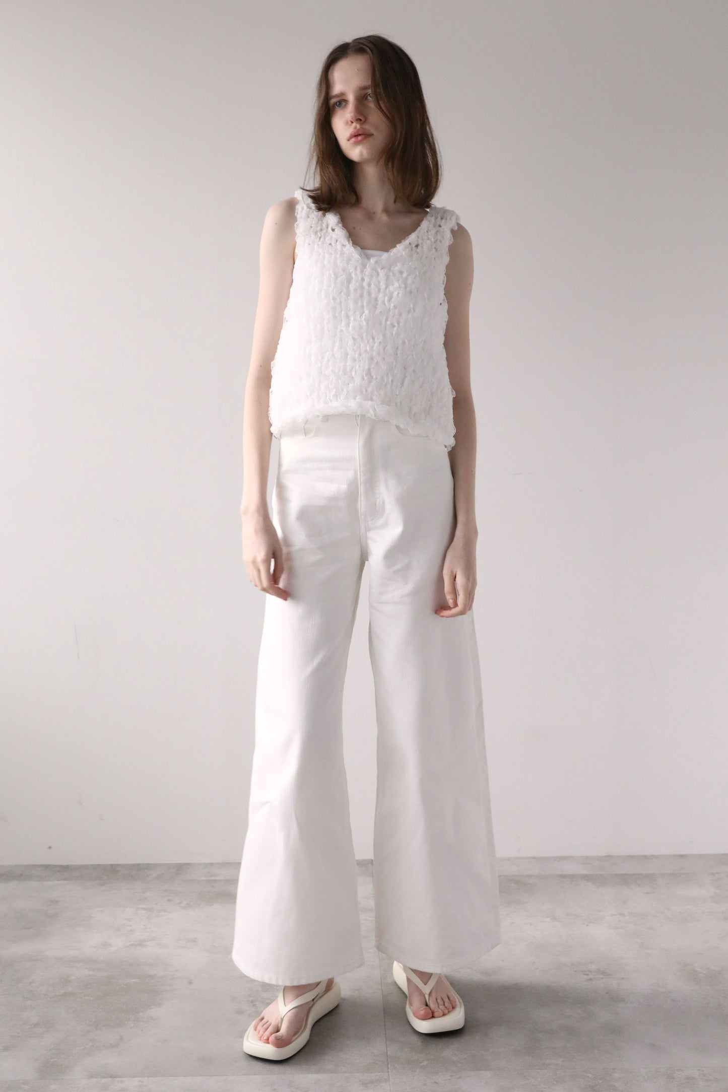 【予約販売6月中旬配送】ワイドデニム【WHITE】