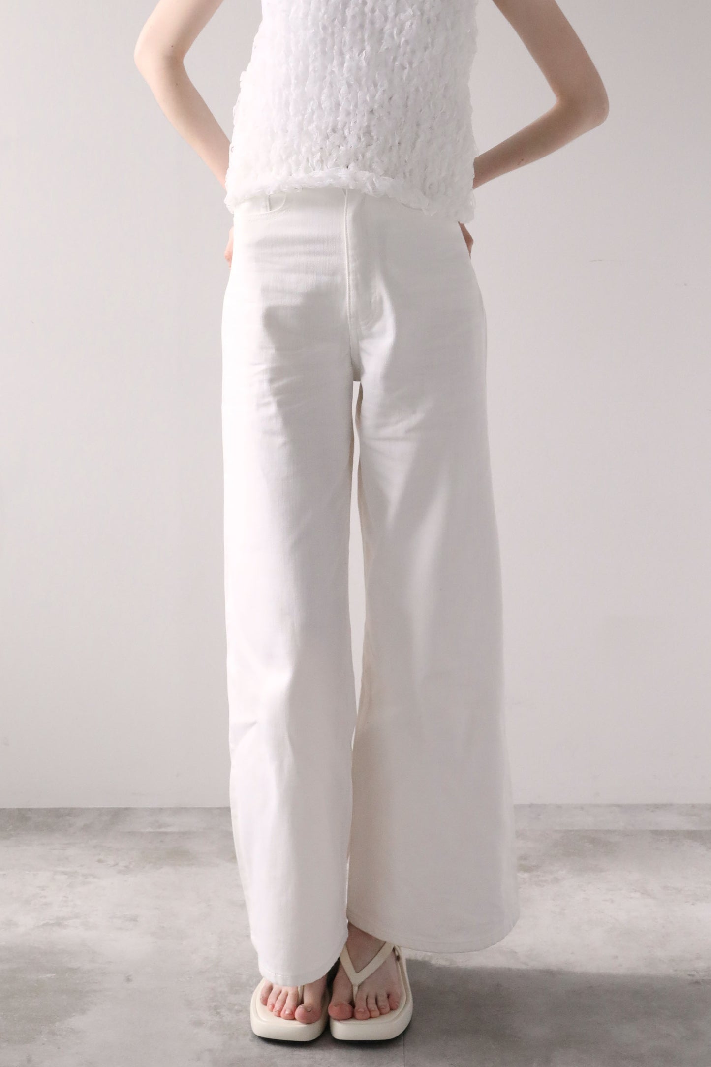 【予約販売6月中旬配送】ワイドデニム【WHITE】